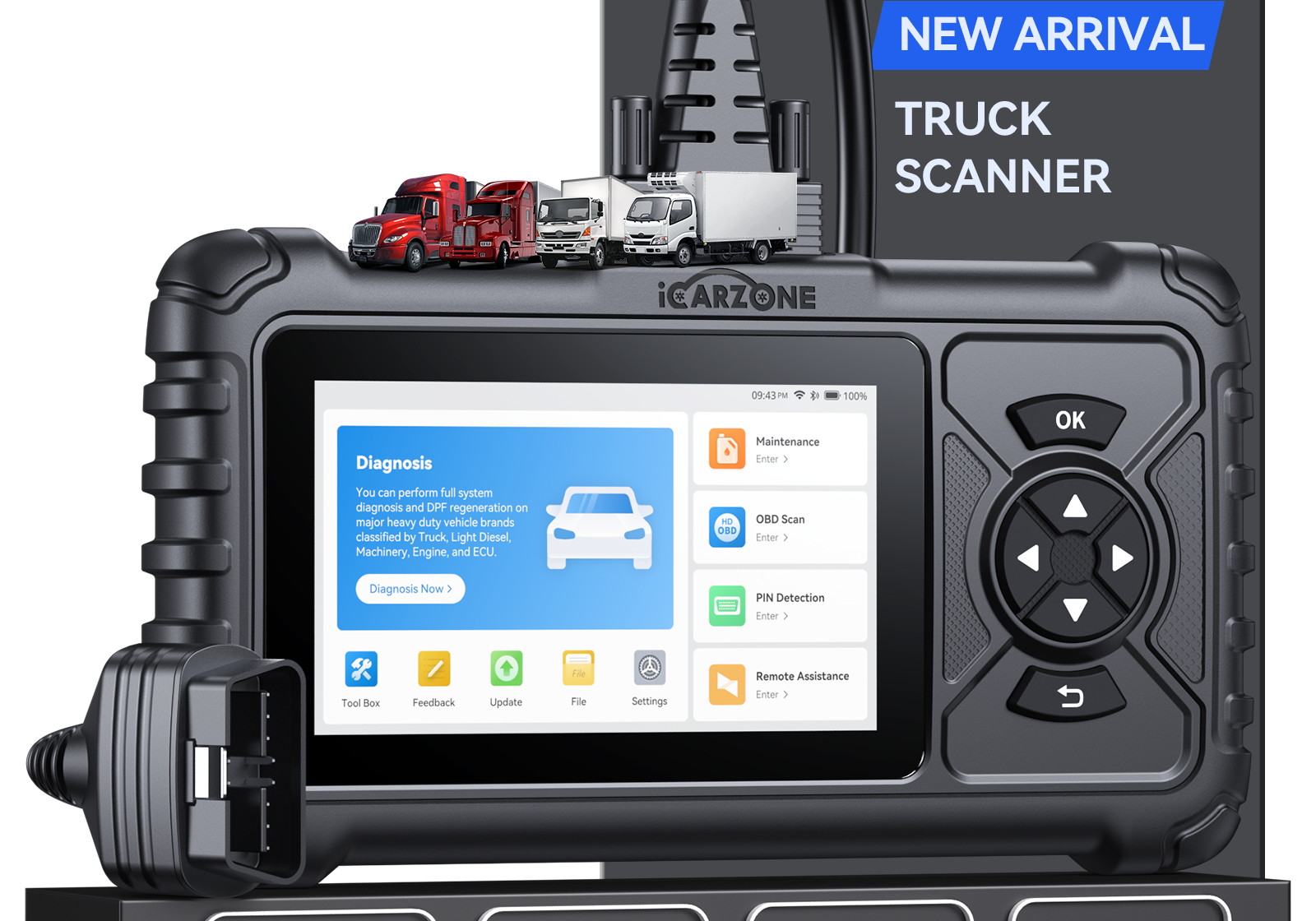 iCARZONE HD S700: Heavy-Duty Vehicle Diagnostic Tool | 37 Brands & Free Updates