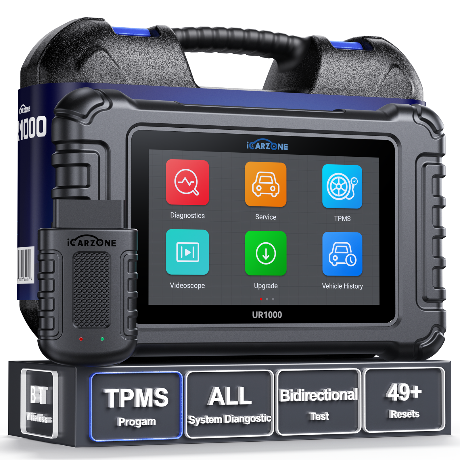 iCARZONE UR1000 Wireless Diagnostic Tool | 40+ Service Functions & Free Updates