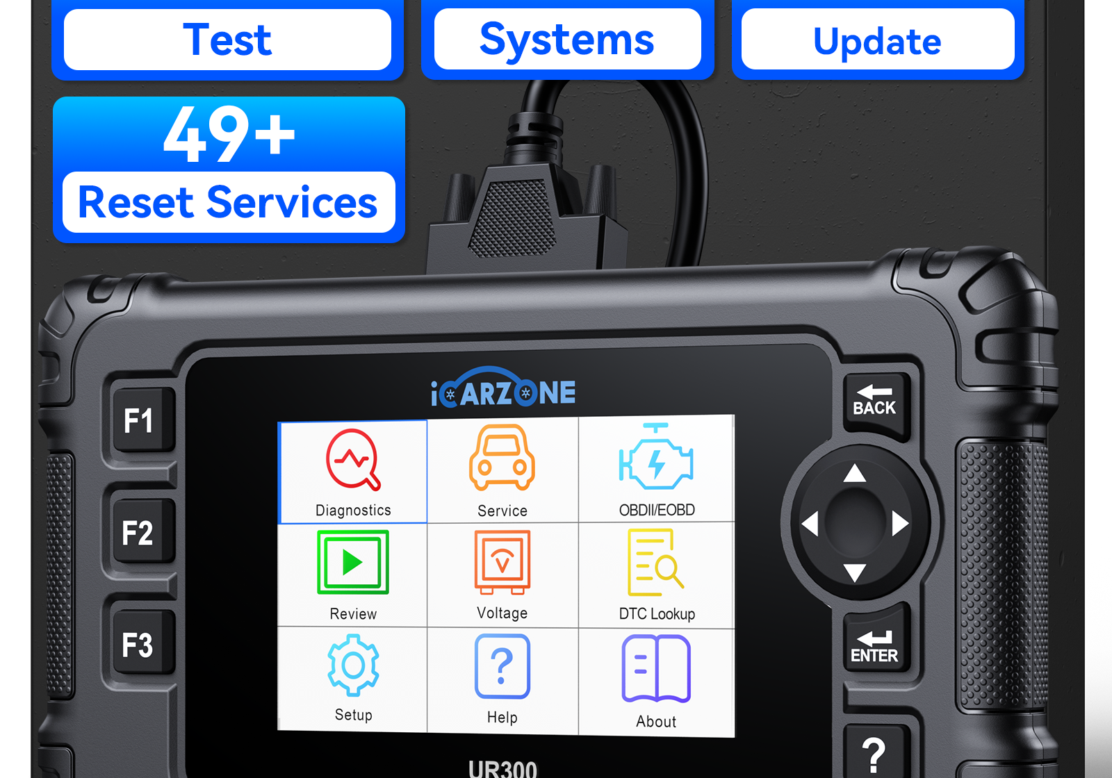 iCARZONE UR300– Free Update for 58 Makes,49+ Services