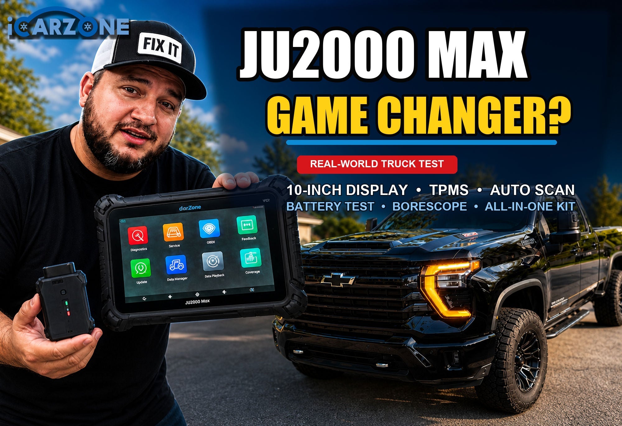 iCARZONE JU2000 Max Review: Boss Auto Silverado Scan