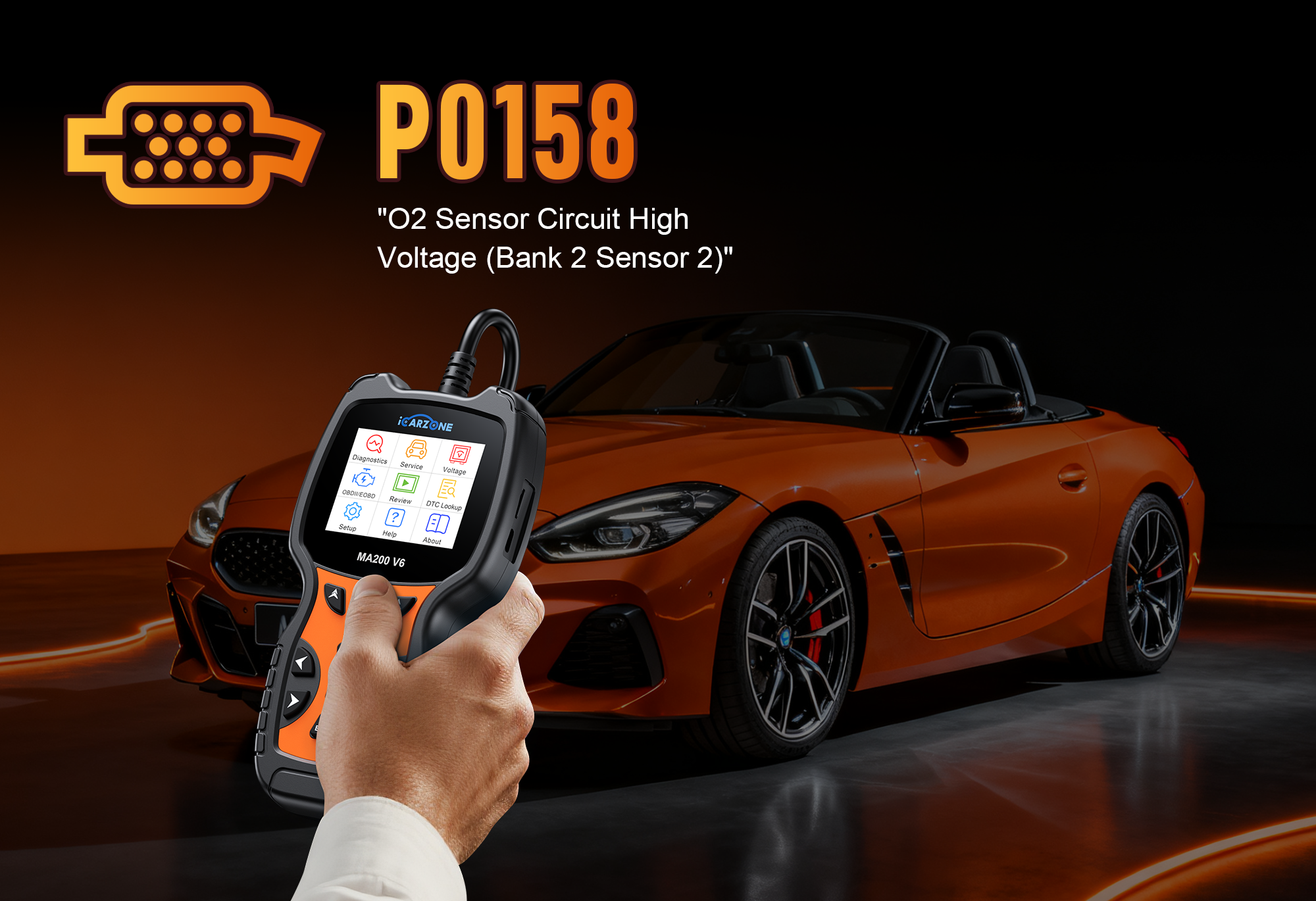 P0158 Code in Jeep Wrangler: Fix with ICARZONE MA200 V6 OBD Scanner