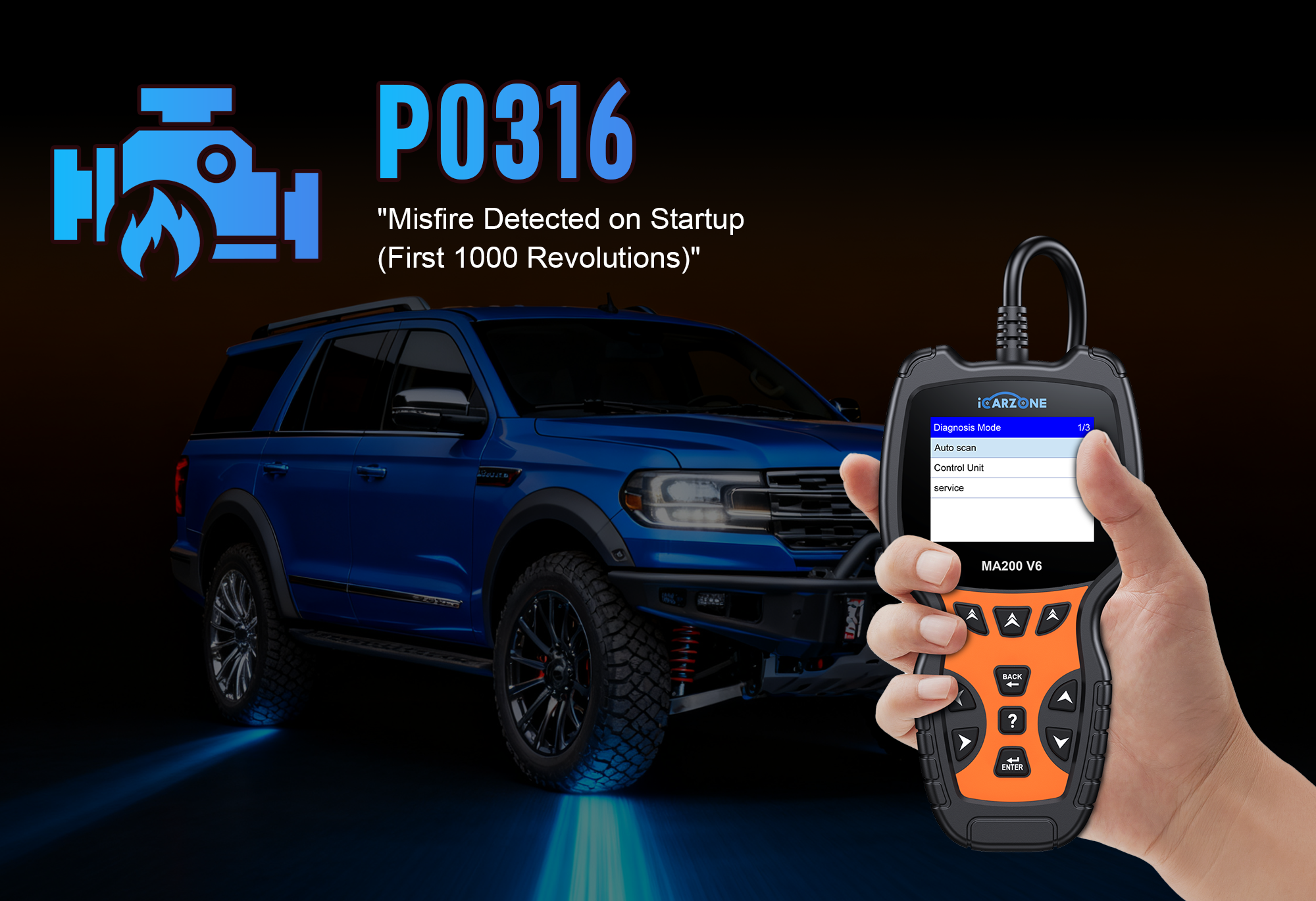 P0316 Code in Ford F-150: Fix Crankshaft Misfire with ICARZONE MA200 V6
