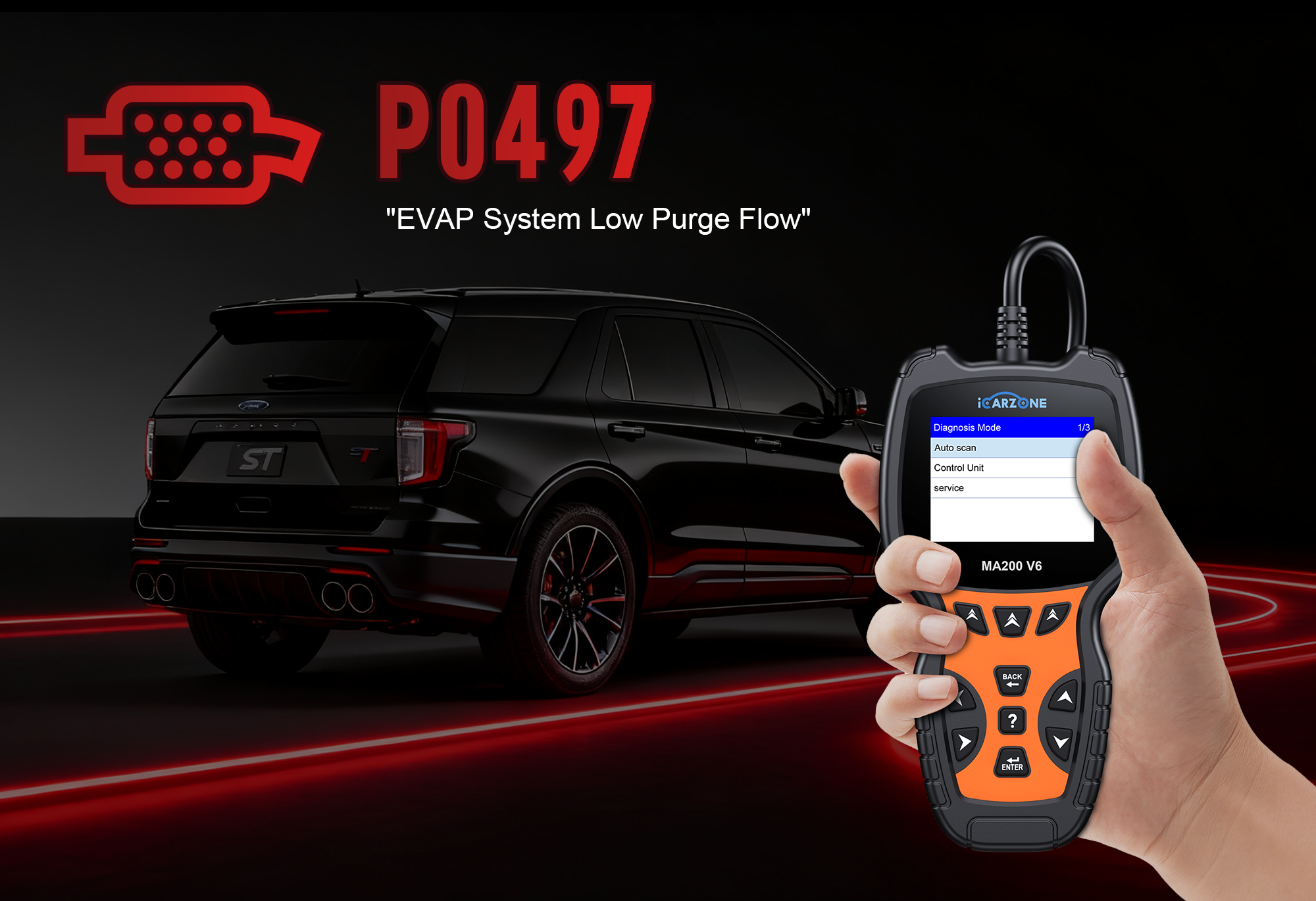 P0497 Code : EVAP System High Purge Flow in Volkswagen Tiguan: DIY Fix with ICARZONE MA200 V6