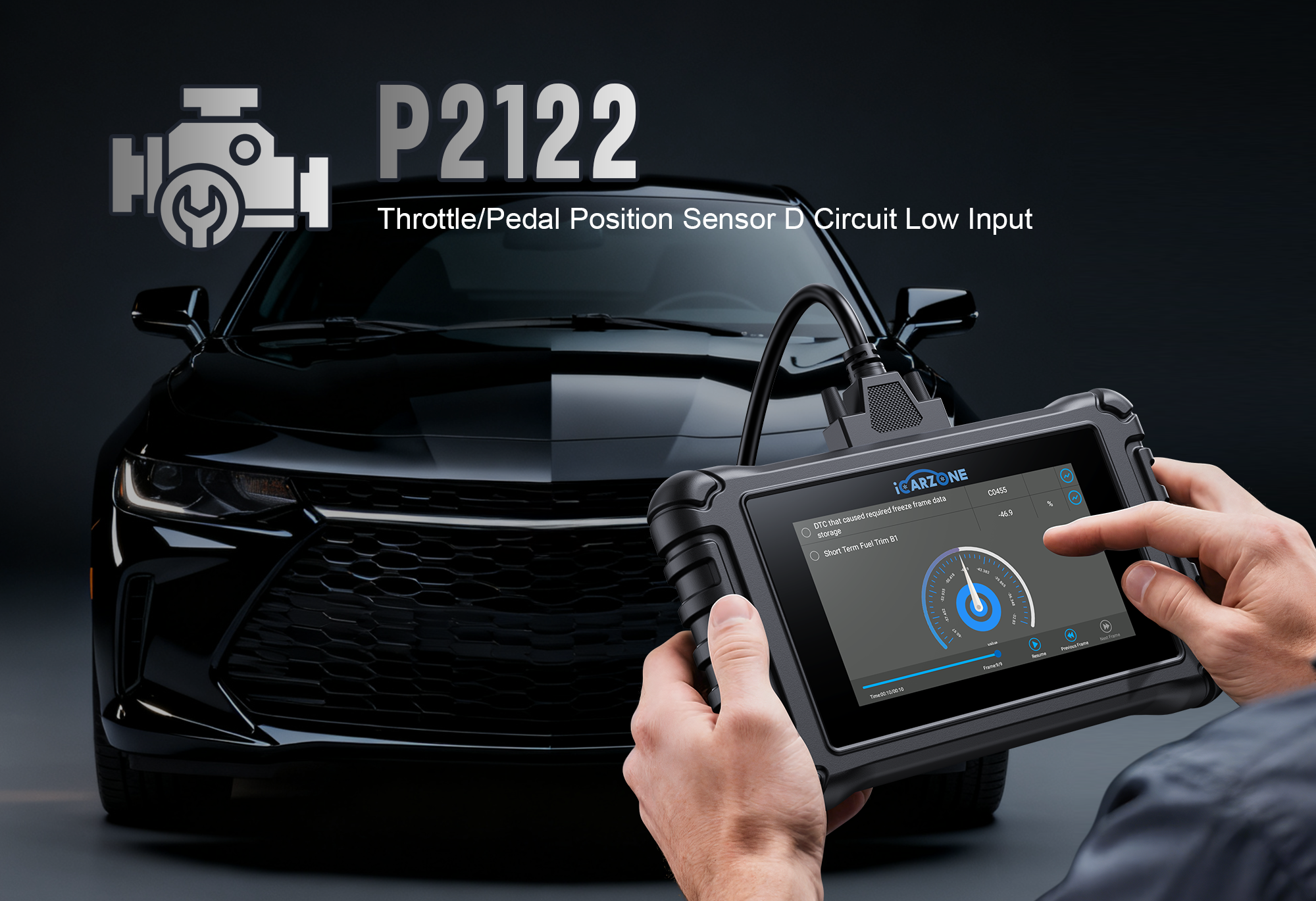 P2122 Code in Jeep Wrangler JL (2018-2024): Fix Throttle Sensor with ICARZONE UR800