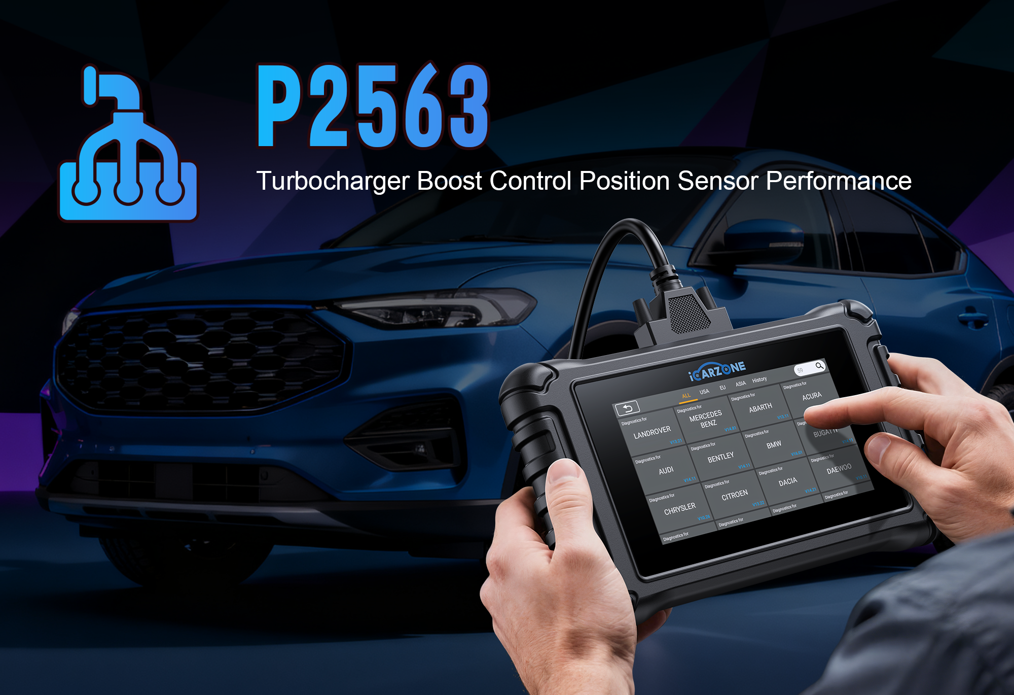 Solve P2563 Intermittent Turbo Boost Control Fault in Mercedes C300 L with ICARZONE UR800