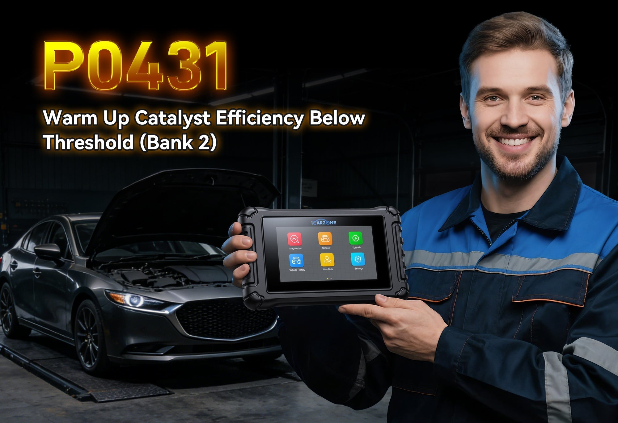 P0431 Code in Audi Q5: Fix Catalyst System Efficiency Below Threshold (Bank 2) faults with ICARZONE UR800