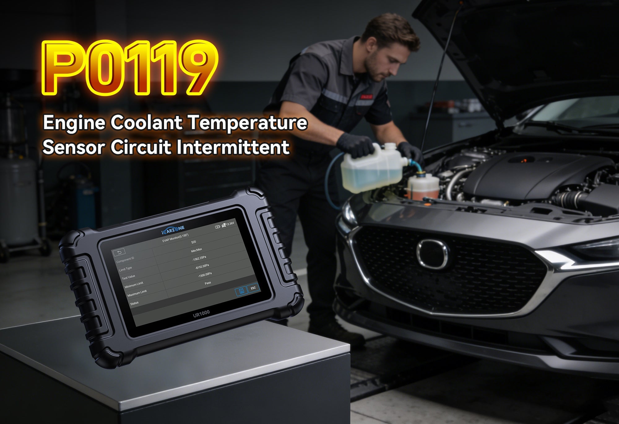 Fix P0119 Code with ICARZONE UR1000 Diagnostic Tool