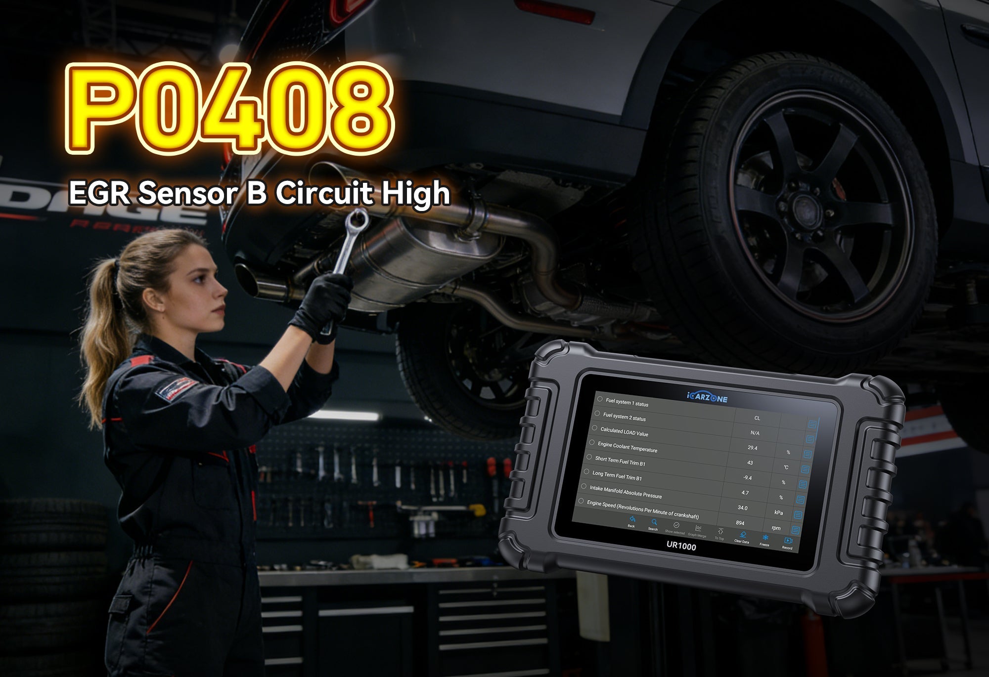 Fix P0408 with ICARZONE UR1000 Diagnostic Tool