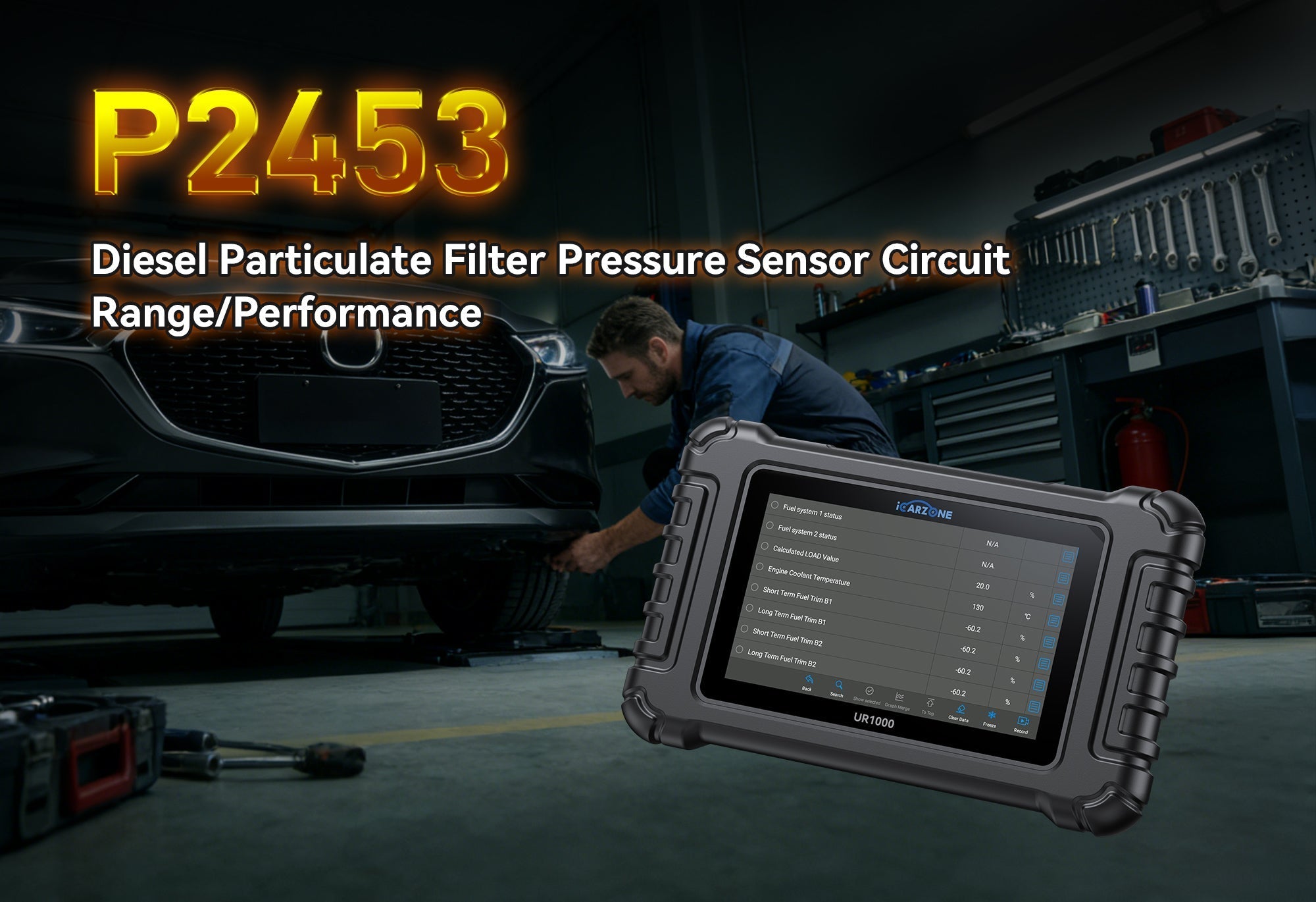 P2453 Code in VW Audi BMW: Fix DPF Pressure Sensor Low Input with ICARZONE UR1000