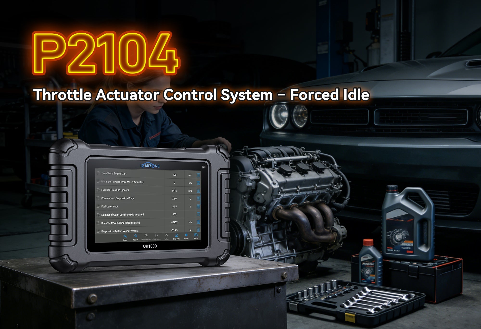 Fix P2104 Fault Code with ICARZONE UR1000 Diagnostic Tool