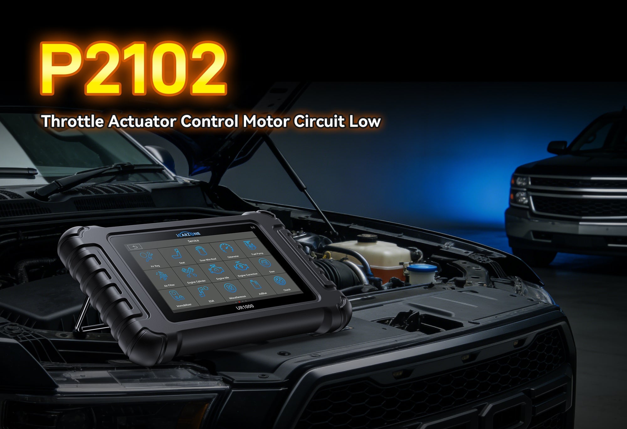 Fix P2102: Throttle Actuator Control System - Stuck Closed with ICARZONE UR1000 Diagnostic Tool