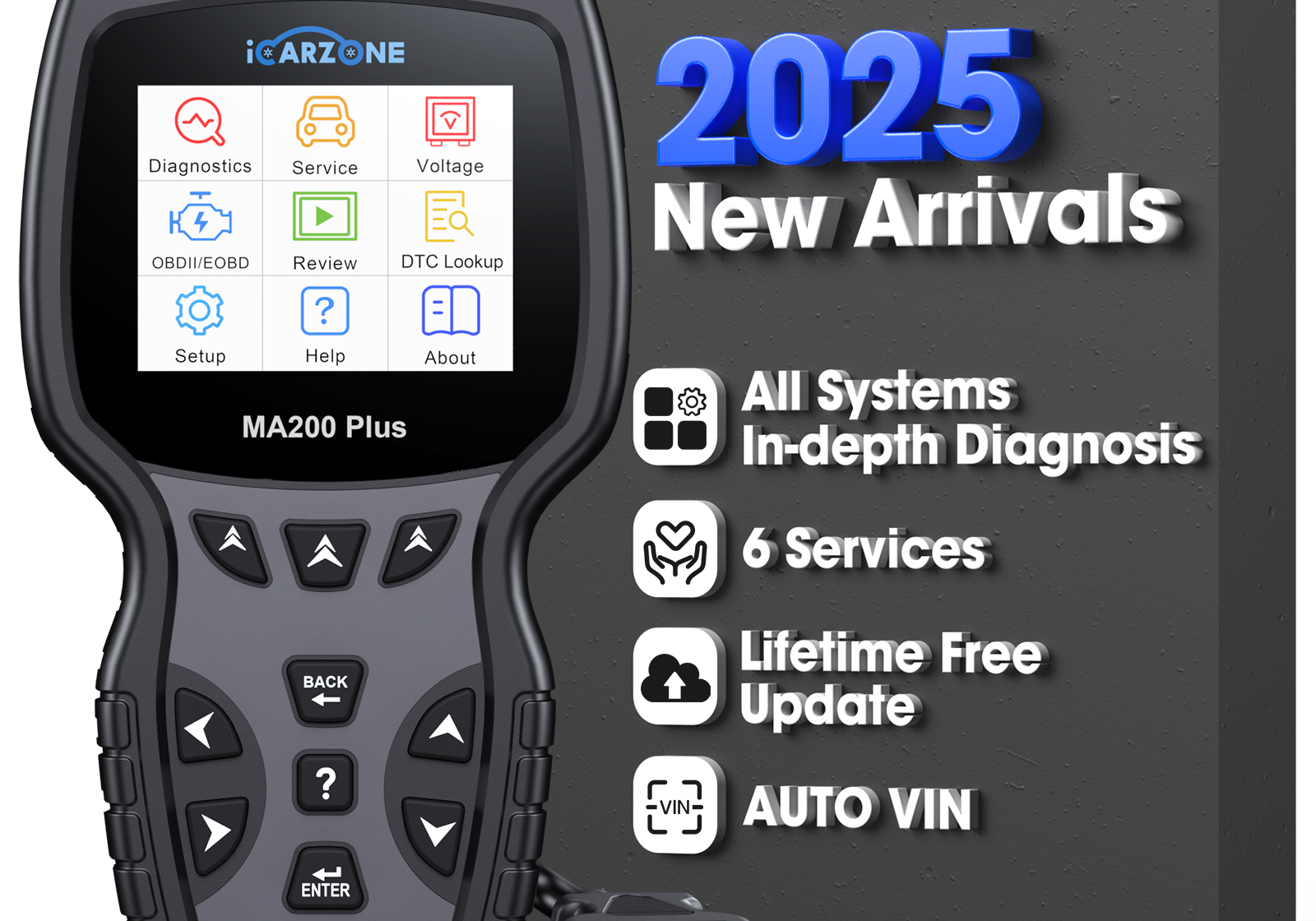 iCARZONE MA200 Plus: Universal Car Diagnostic Tool | 6 Service Functions