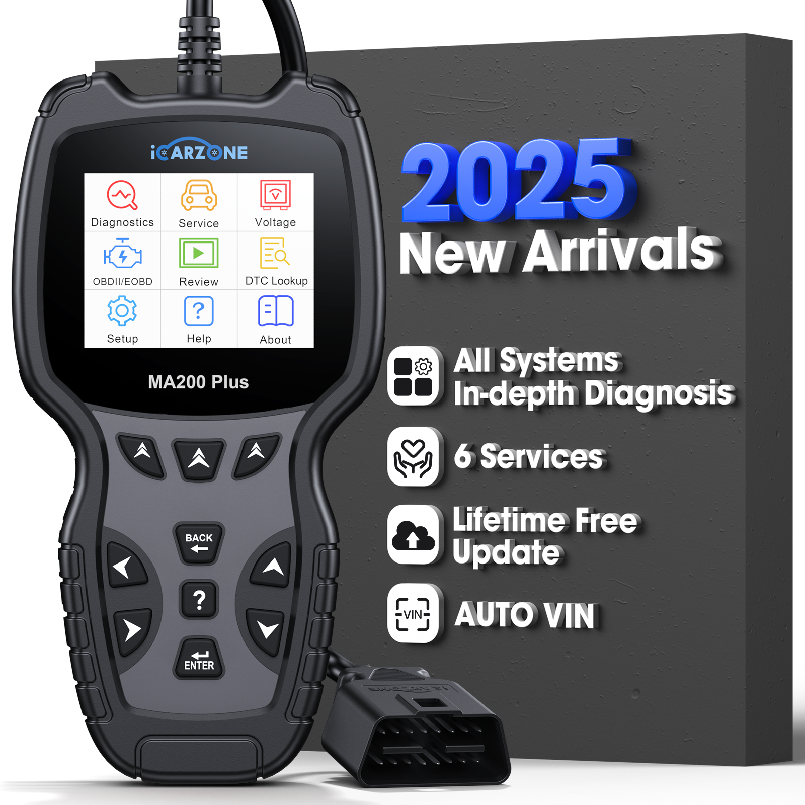 iCARZONE MA200 Plus: Universal Car Diagnostic Tool | 6 Service Functions
