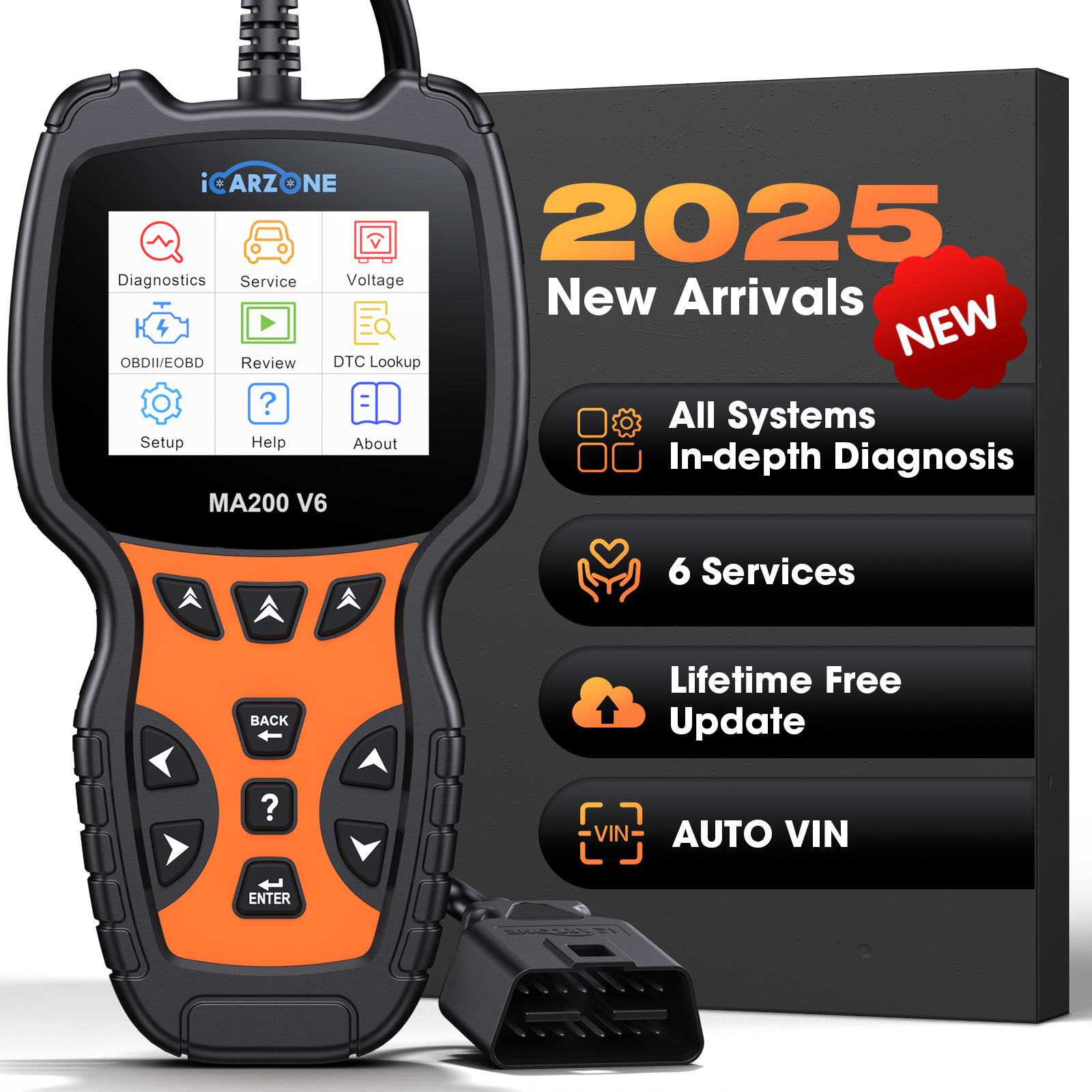 iCARZONE MA200 V6: Pro European Car Diagnostic Tool | 6 Service Functions