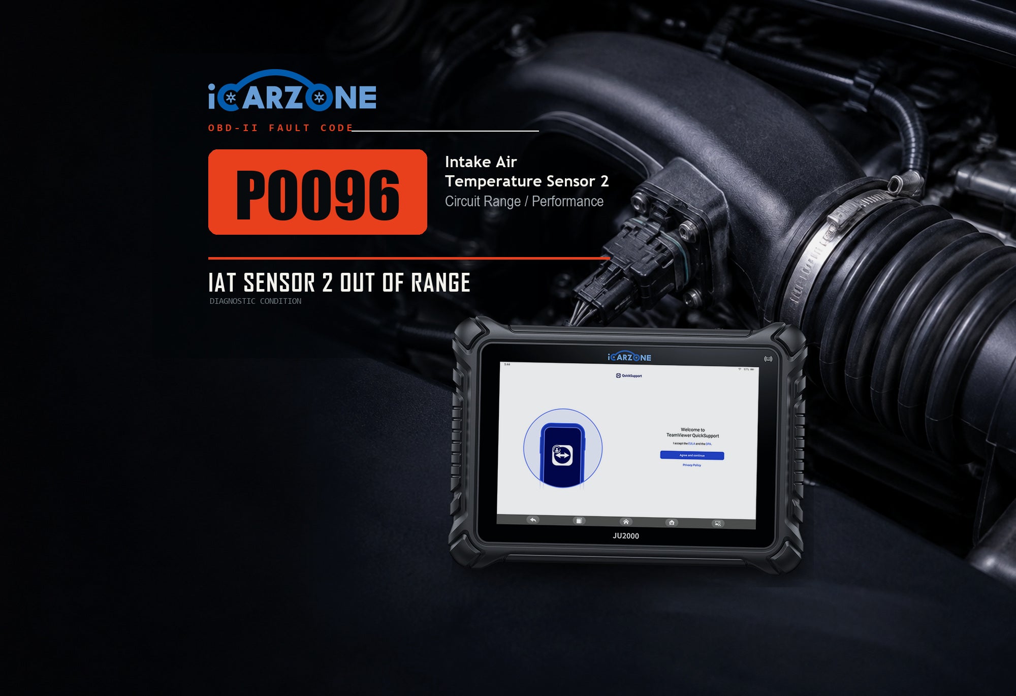 P0096 intake air temperature sensor 2 performance diagnostic illustration