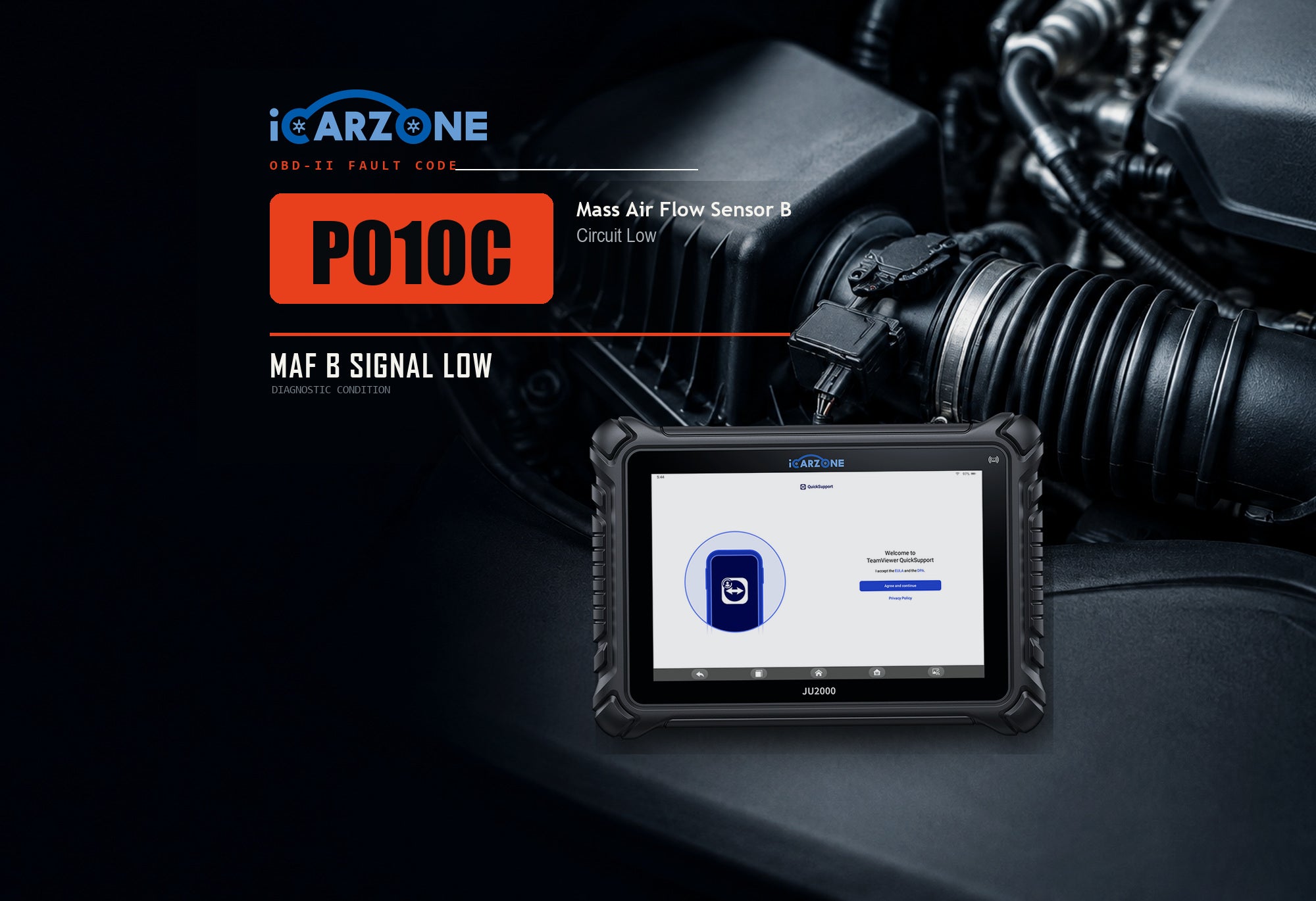 P010C maf b circuit low diagnosis diagnostic illustration