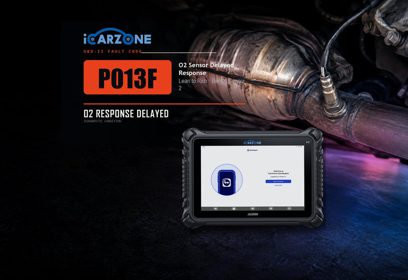 P013F Code: Delayed Lean-to-Rich Response, Bank 1 Sensor 2