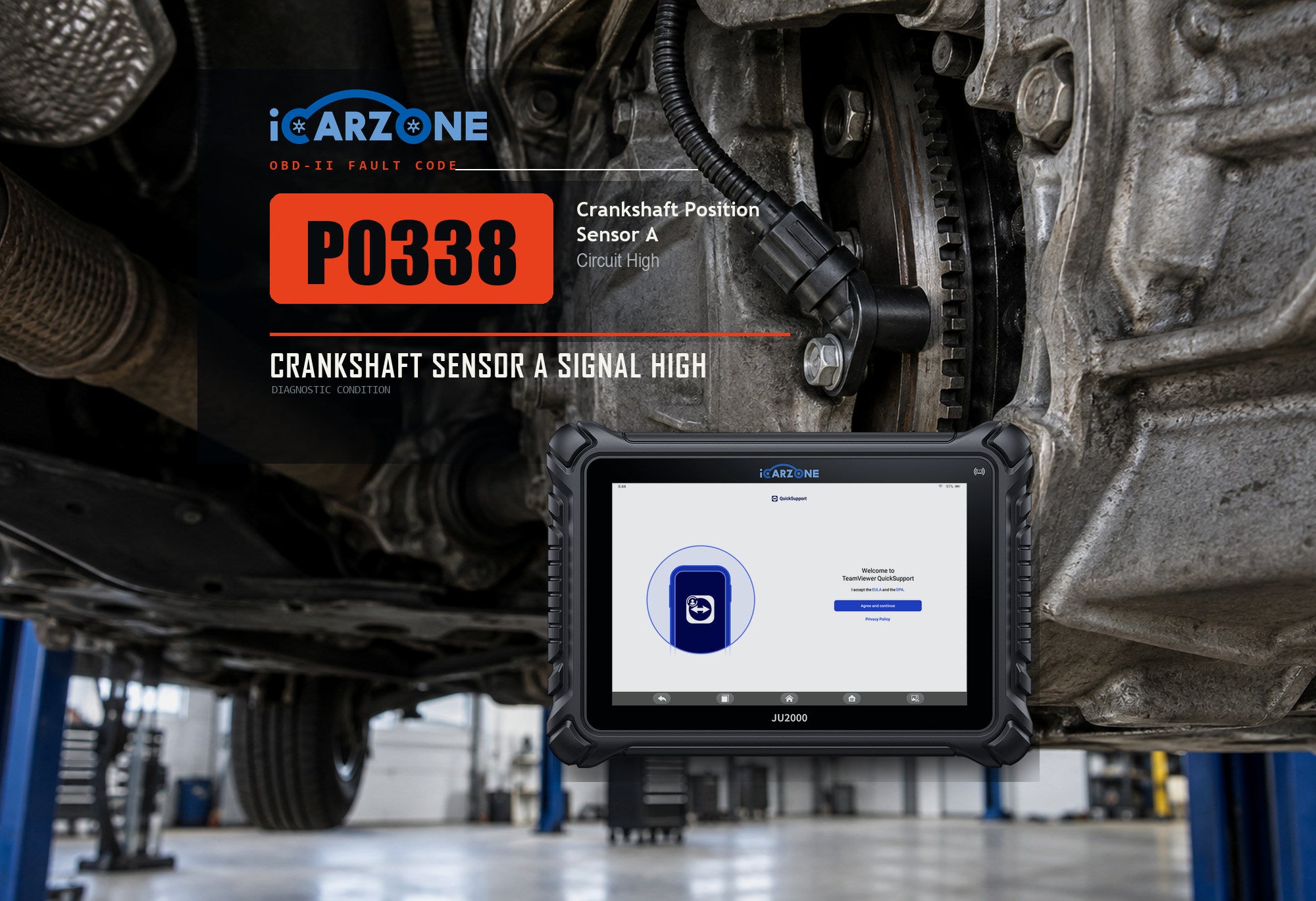 P0338 crankshaft position sensor A circuit high diagnostic illustration