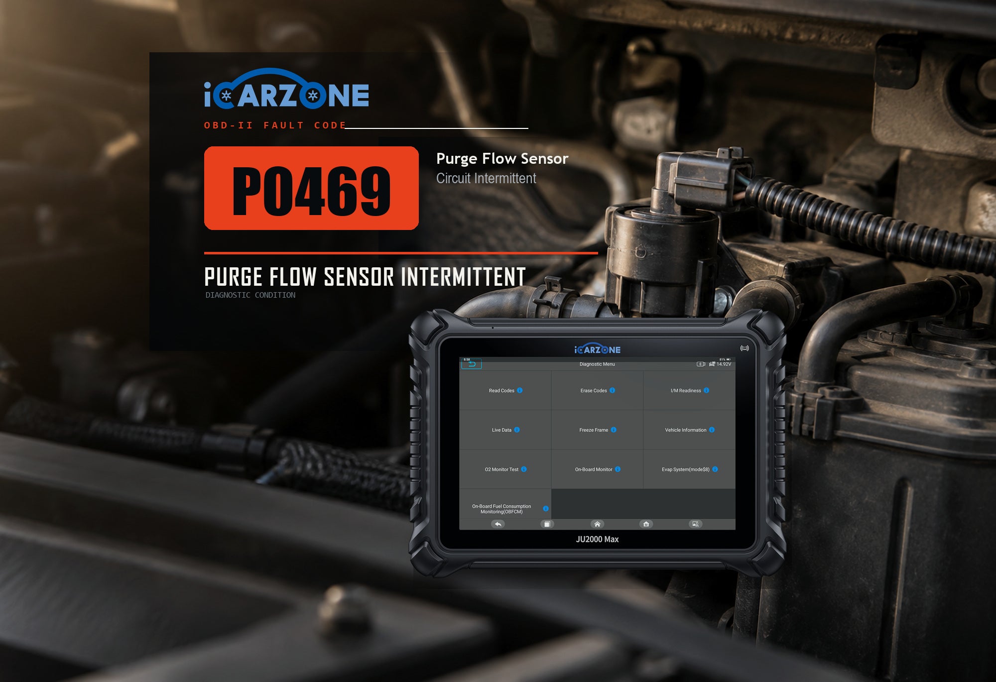 P0469 EVAP purge flow sensor circuit intermittent diagnostic illustration