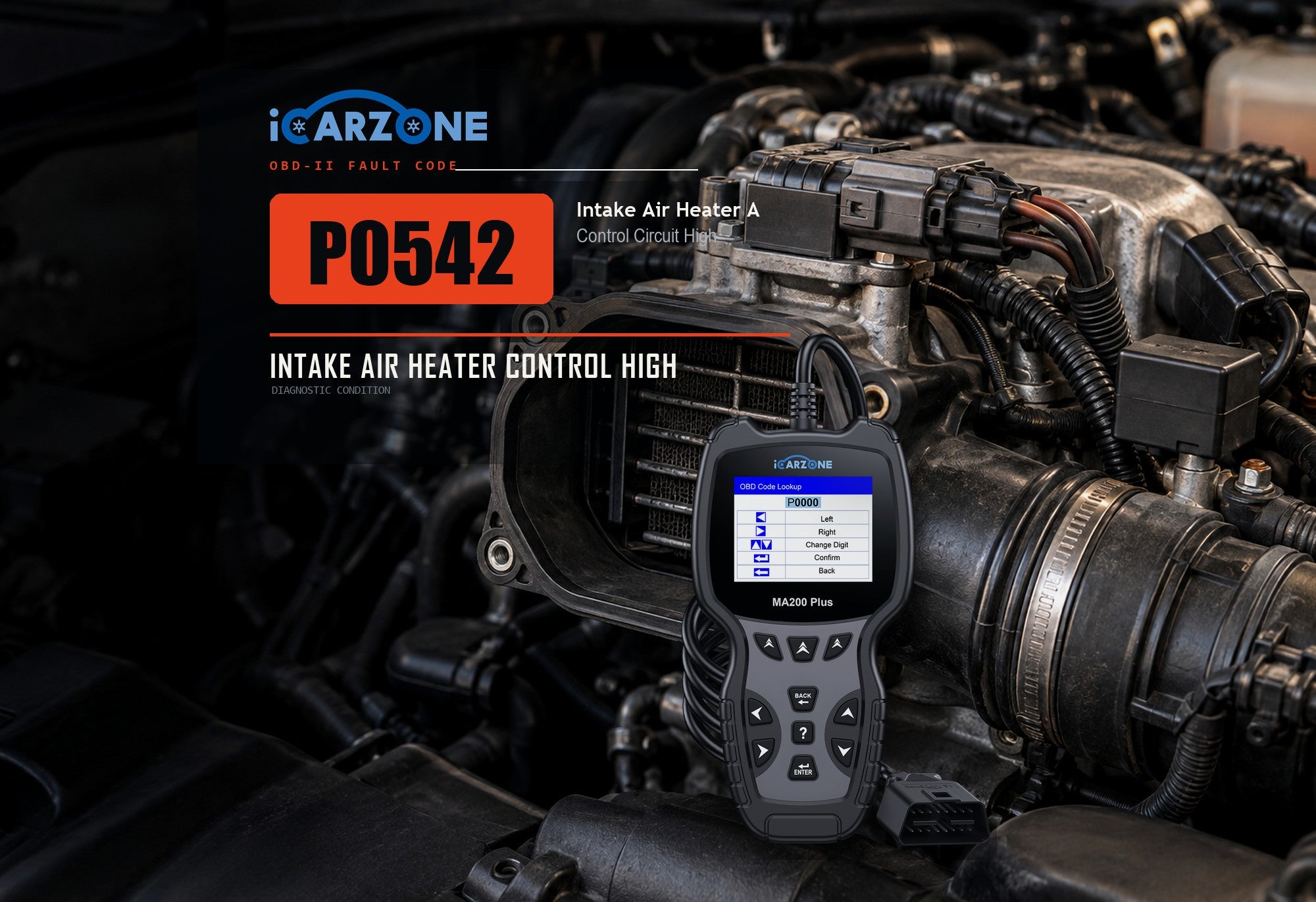 P0542 Intake Air Heater A Circuit High diagnostic illustration