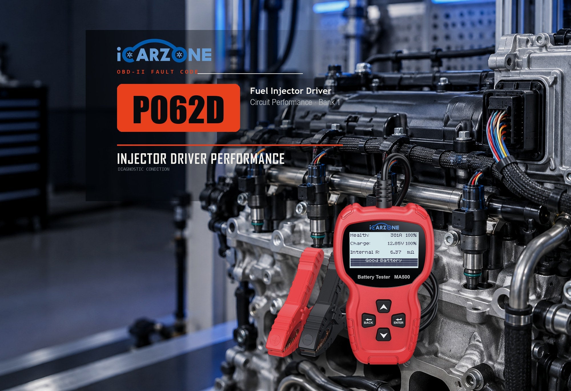 P062D Fuel Injector Driver Circuit Performance Bank 1 diagnostic illustration