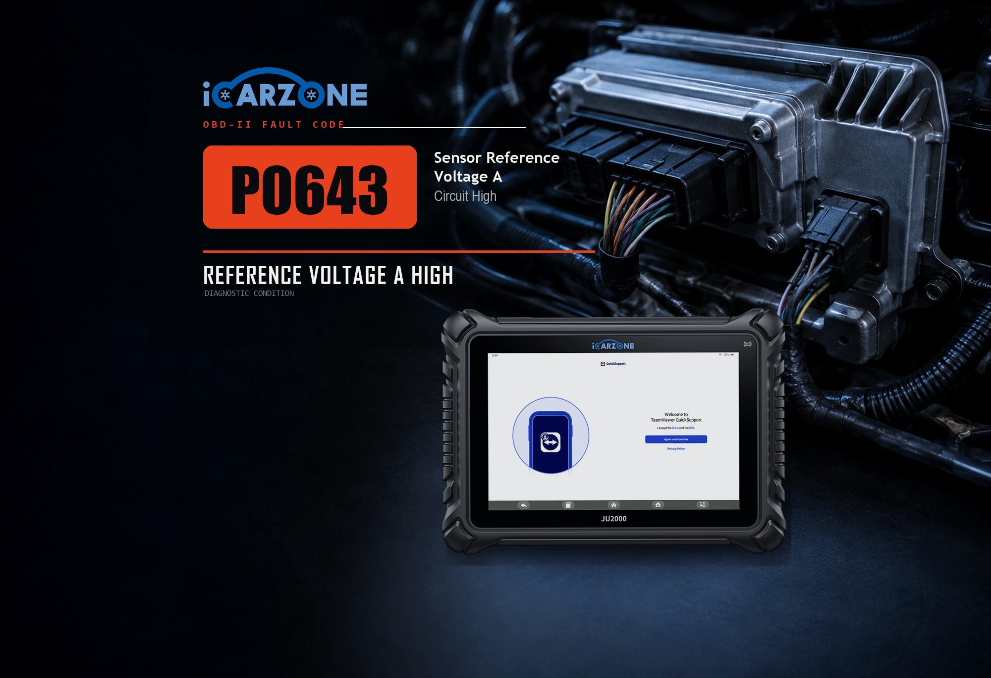 P0643 sensor reference voltage A circuit high diagnostic illustration