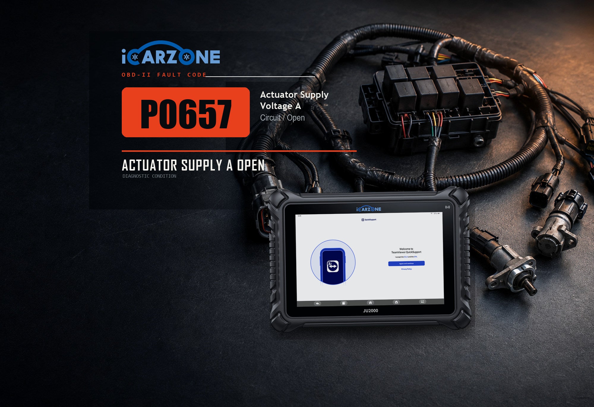 P0657 actuator supply voltage A circuit open diagnostic illustration