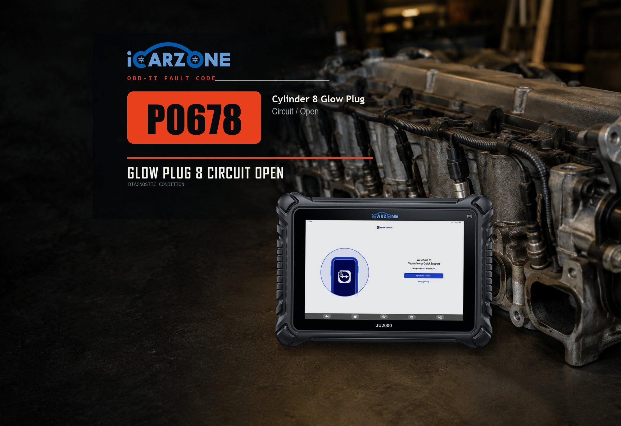 P0678 cylinder 8 glow plug circuit diagnosis diagnostic illustration