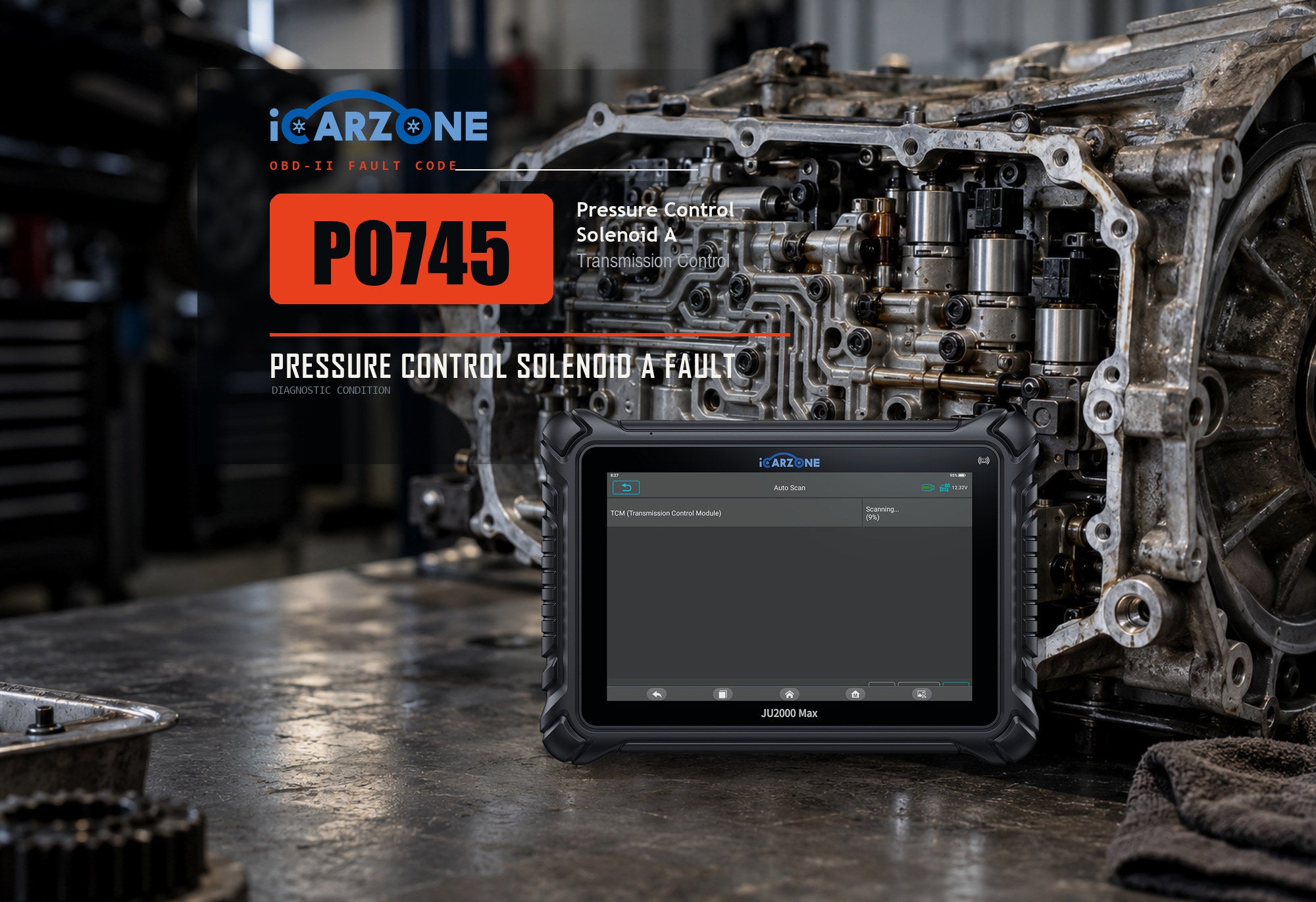 P0745 pressure control solenoid A malfunction diagnostic illustration