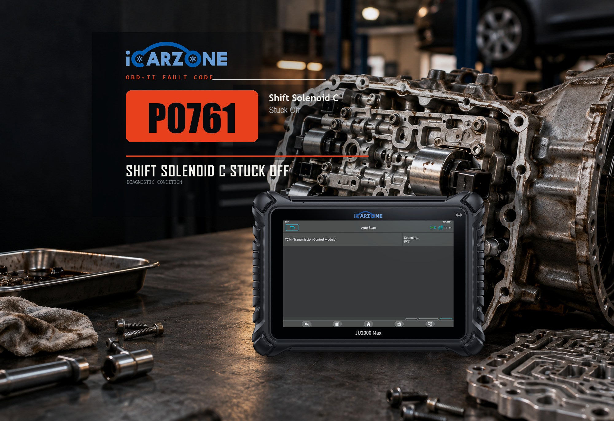 P0761 shift solenoid C performance or stuck off diagnostic illustration