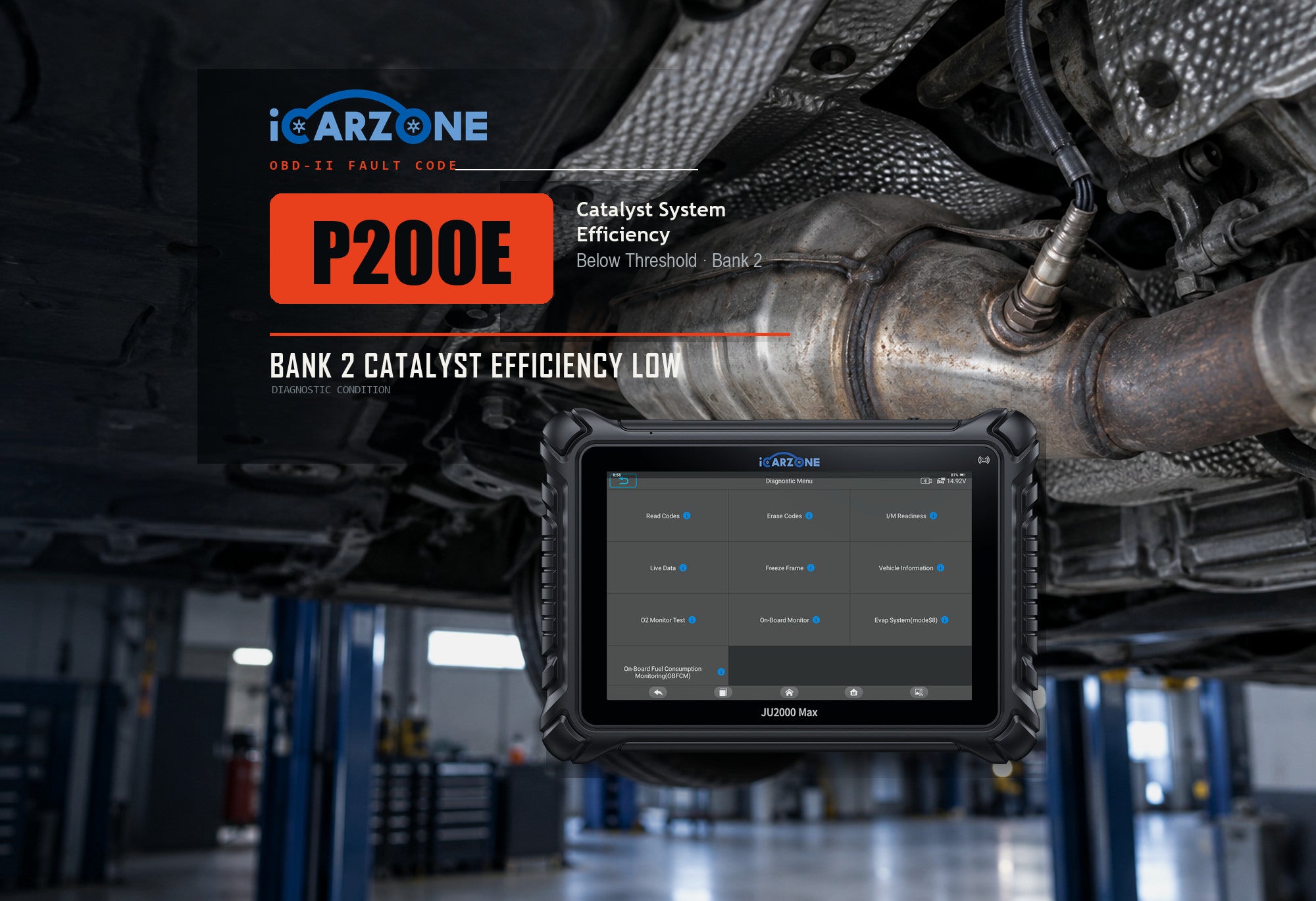 P200E catalyst system over temperature bank 1 diagnostic illustration