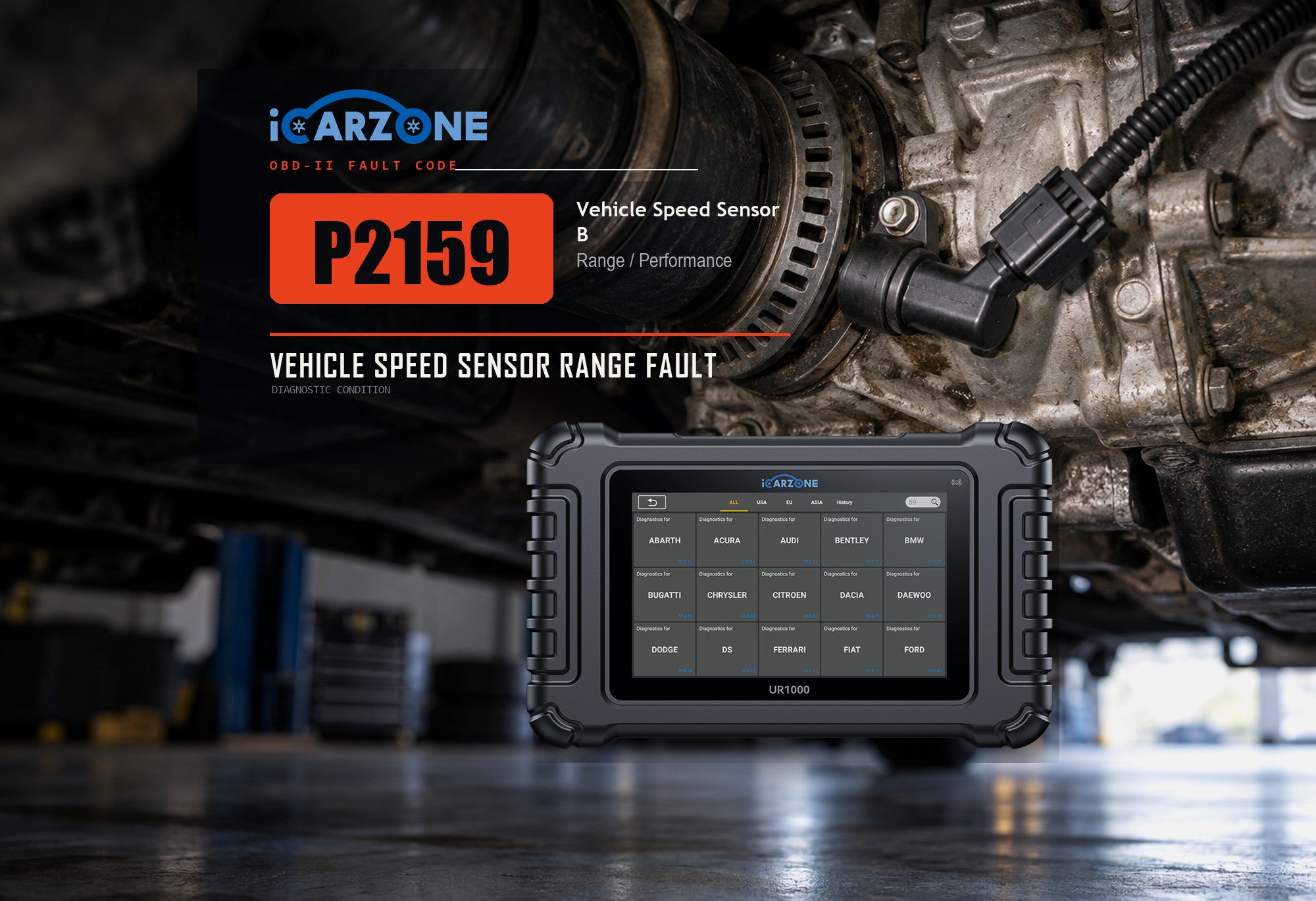 P2159 vehicle speed sensor B range performance diagnostic illustration