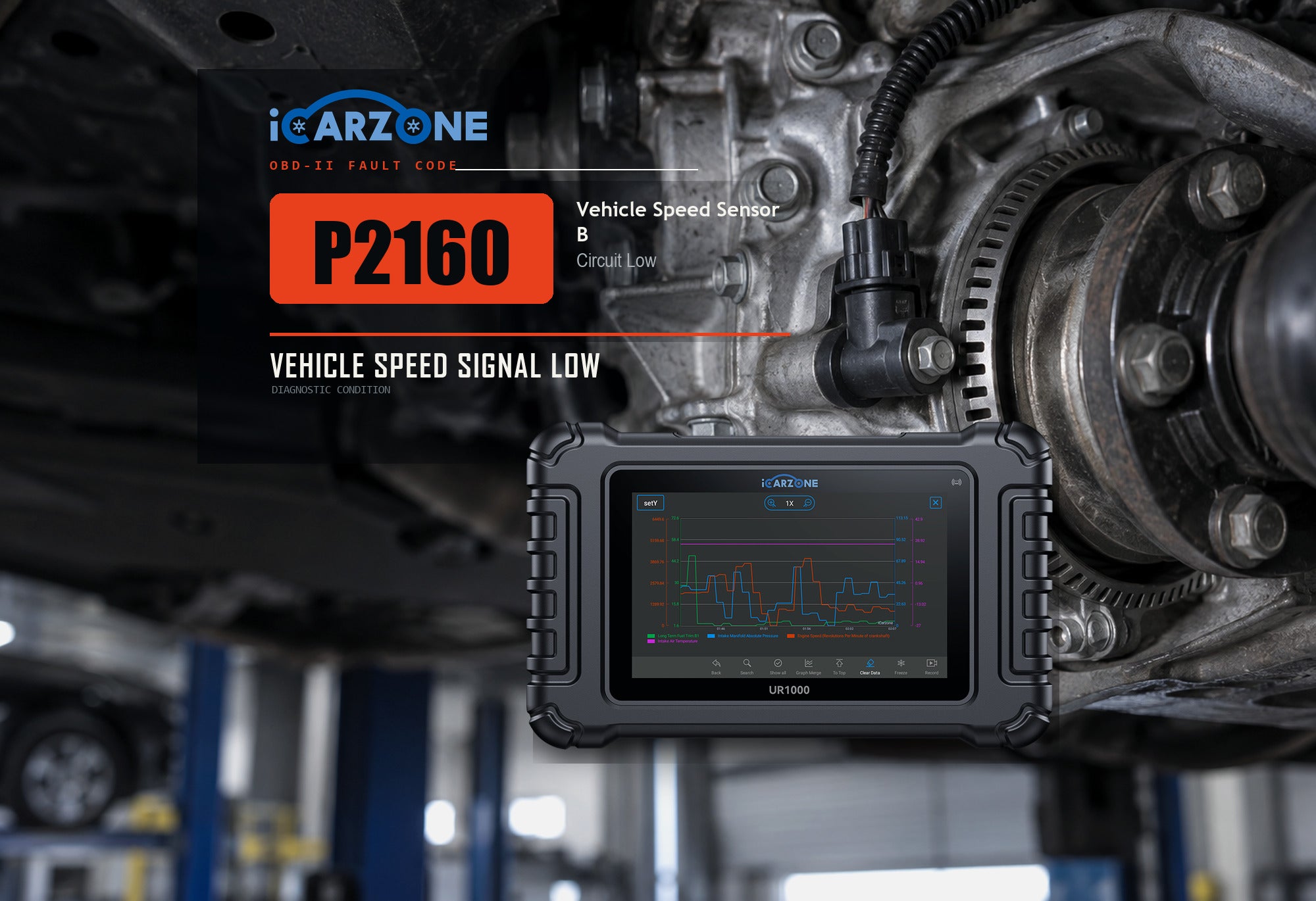 P2160 vehicle speed sensor B circuit low diagnostic illustration