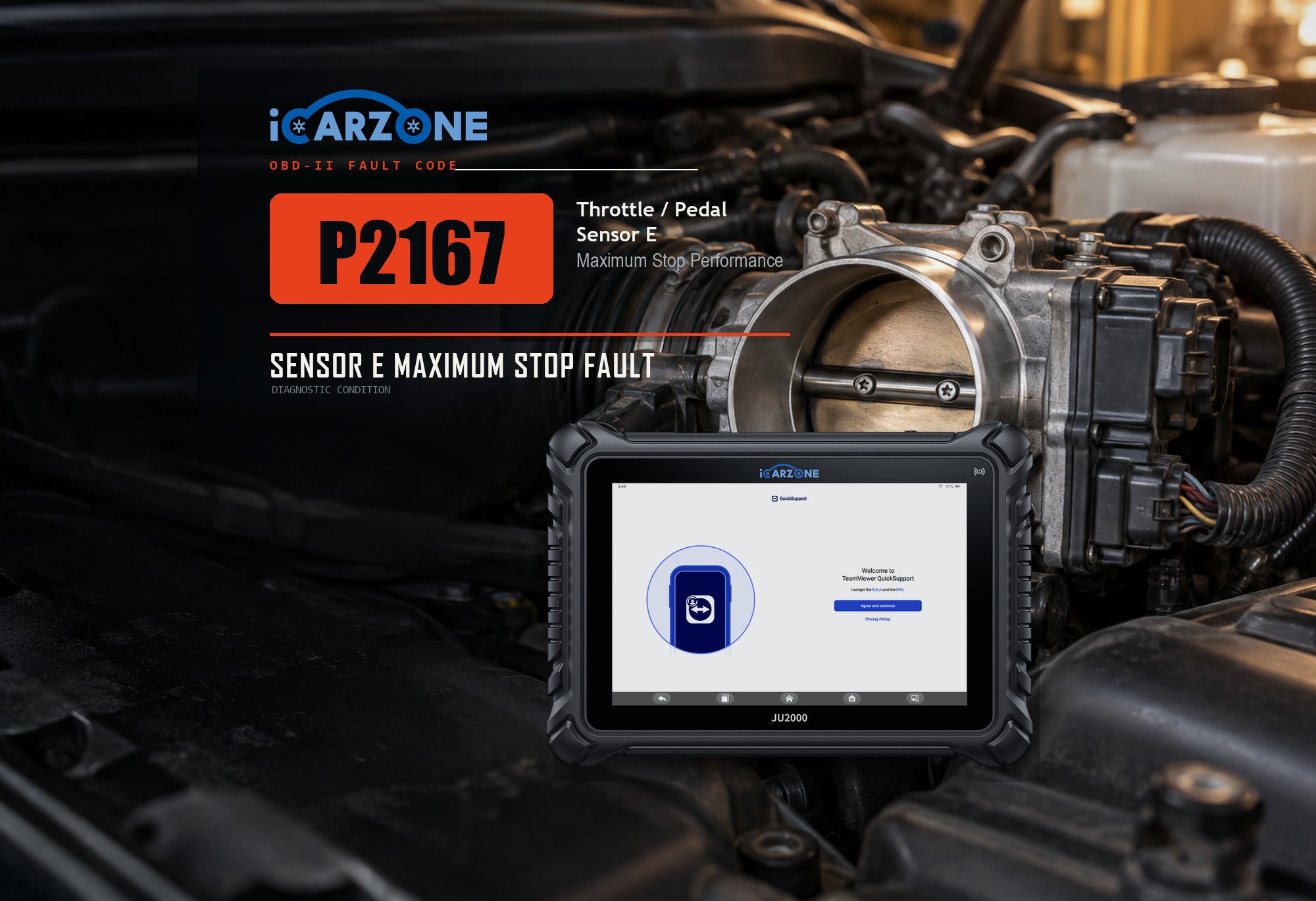 P2167 throttle pedal position sensor E maximum stop performance diagnostic illustration