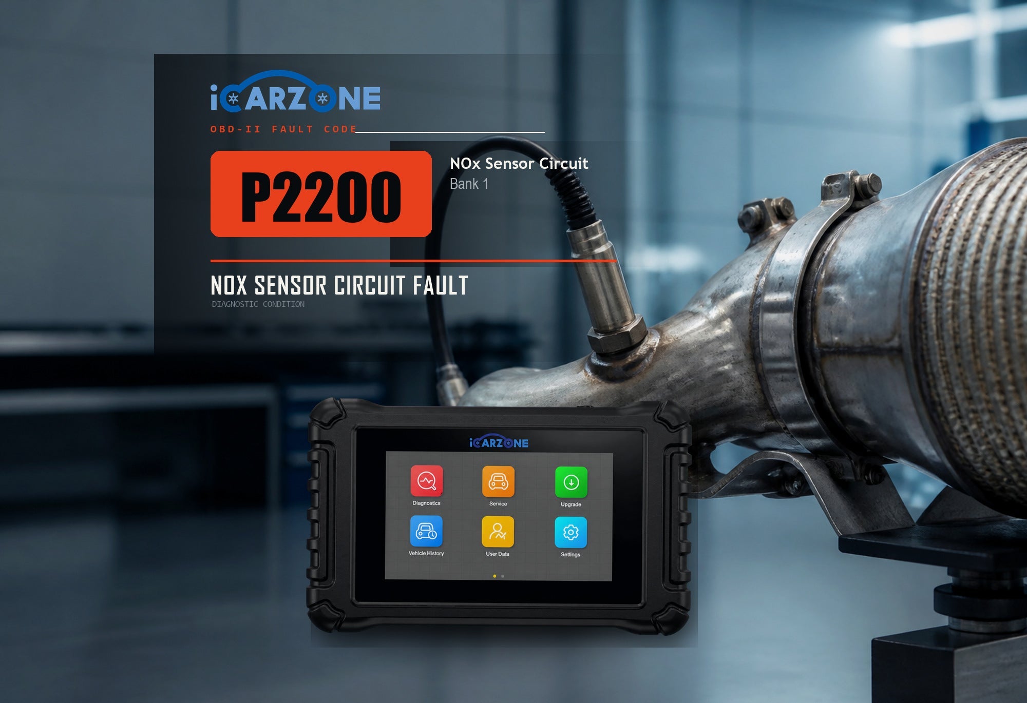 P2200 nox sensor circuit bank 1 diagnosis diagnostic illustration