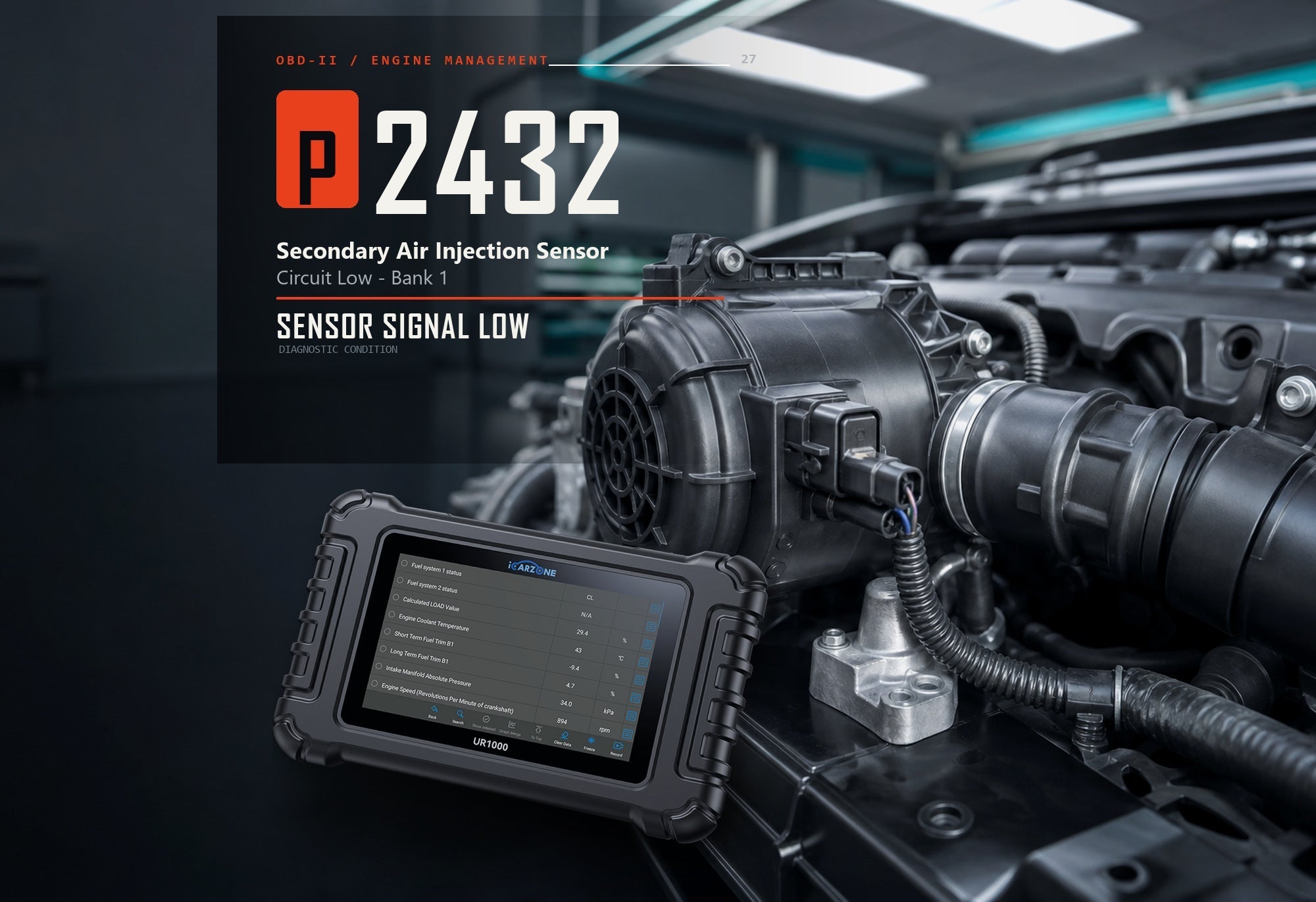 P2432 Code: AIR Pressure Sensor Circuit Low Bank 1