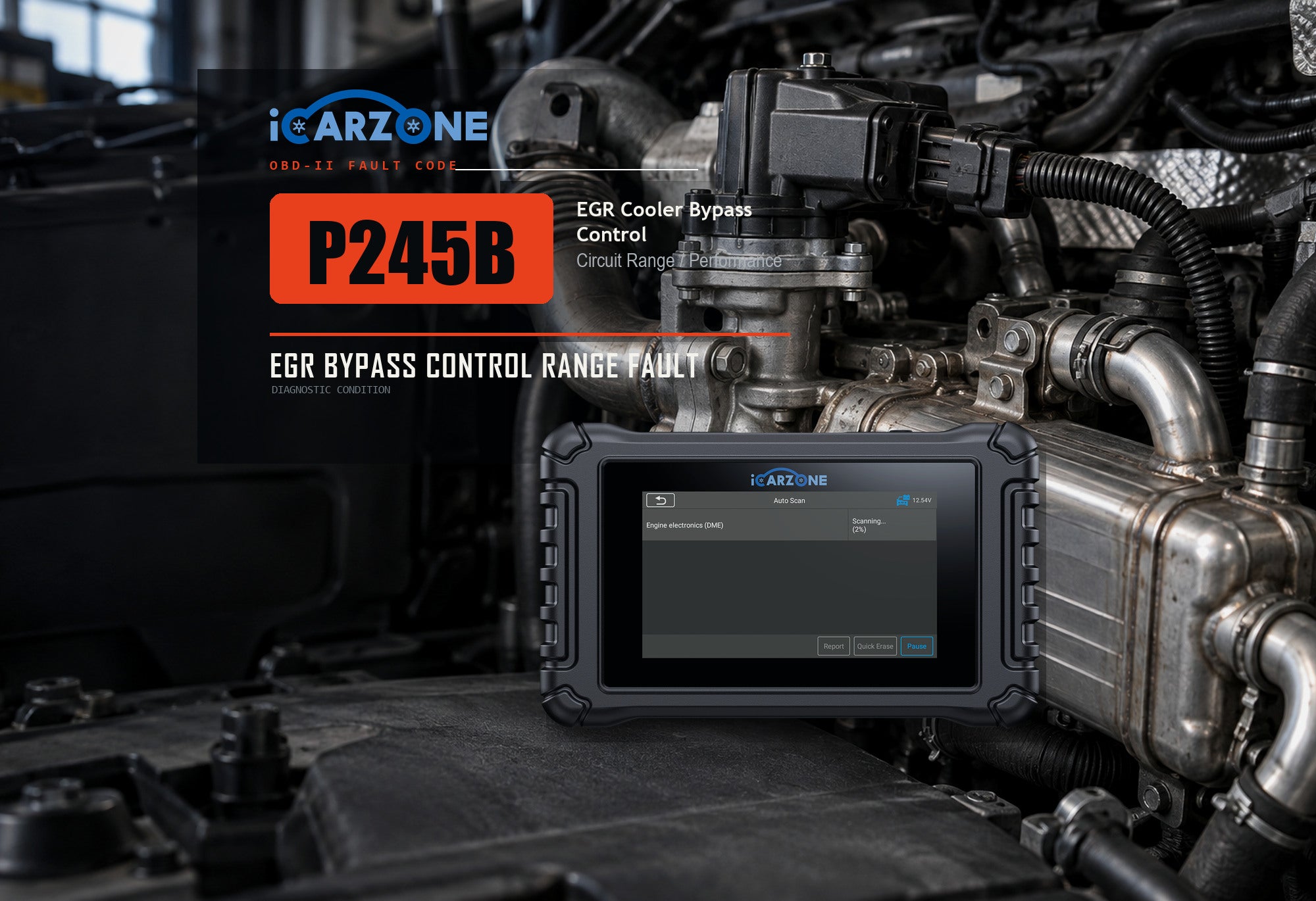 P245B EGR cooler bypass control performance diagnostic illustration