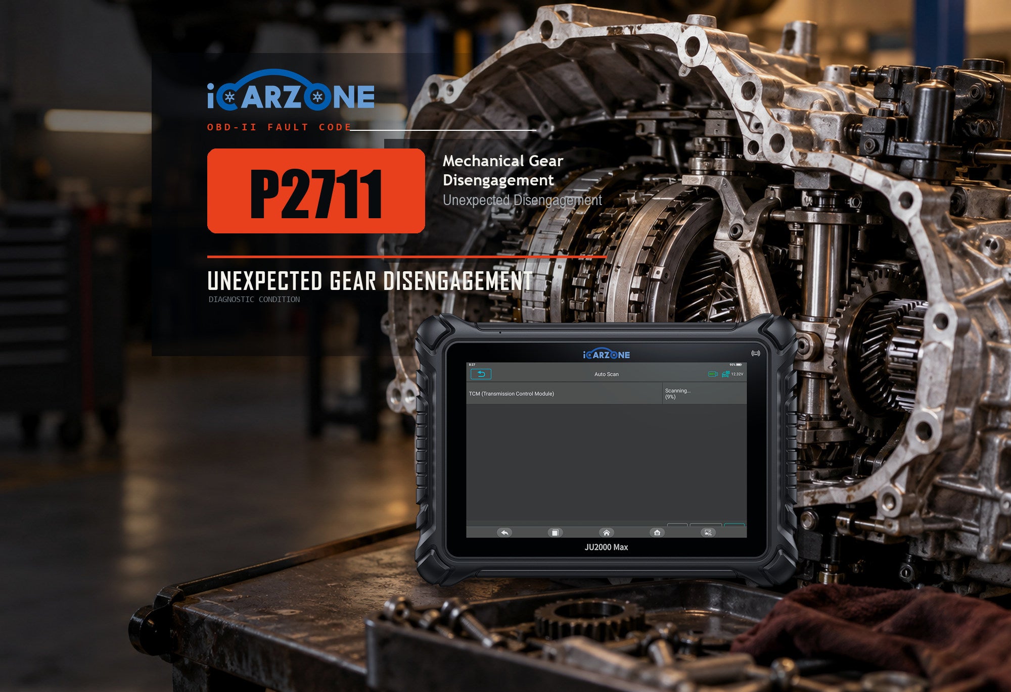 P2711 unexpected gear disengagement transmission diagnostic illustration