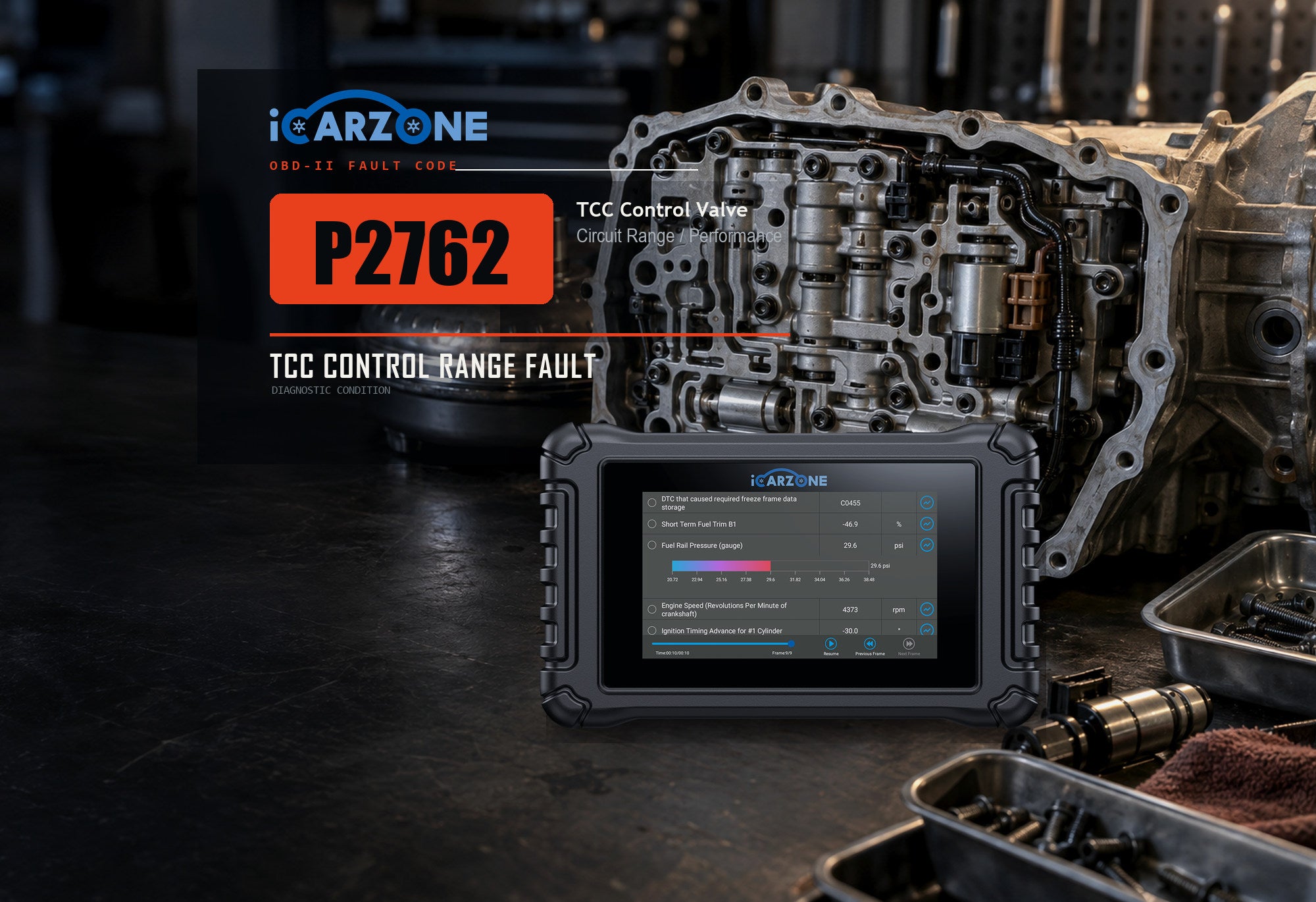 P2762 torque converter clutch pressure control circuit performance diagnostic illustration
