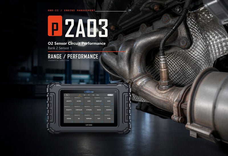 P2A03 Code: O2 Sensor Performance Bank 2 Sensor 1