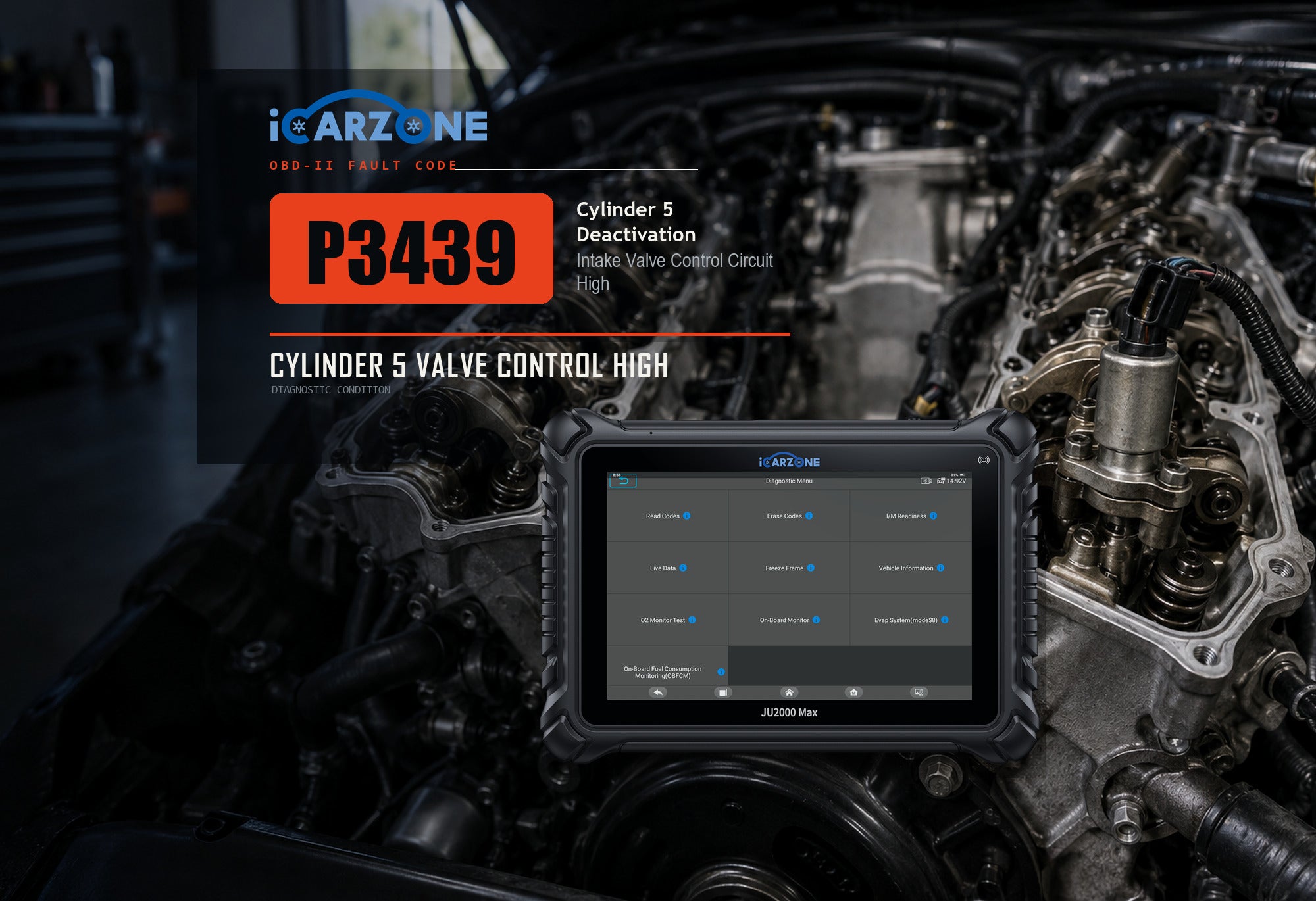 P3439 cylinder 5 exhaust valve control circuit low diagnostic illustration