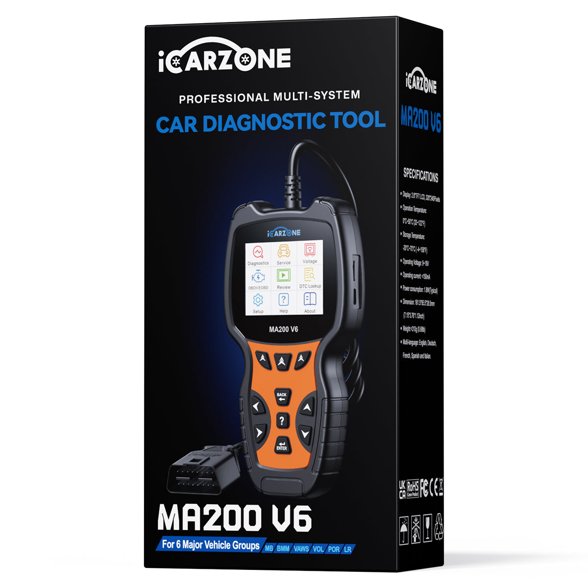 MA200 V6 OBD2 Diagnostic Scanner with Full ECU Diagnosis