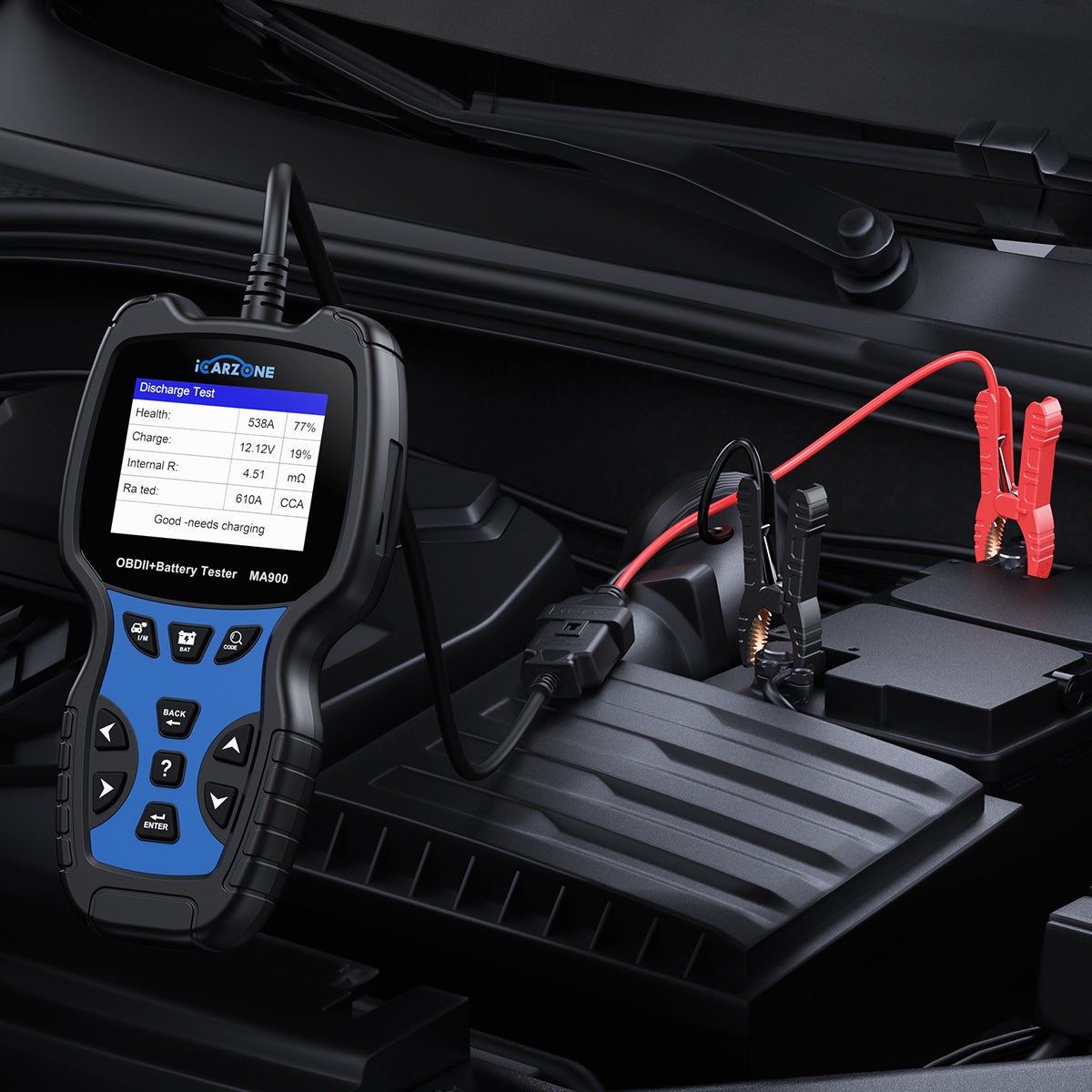 MA900 2-in-1 OBD2 Diagnostic Scanner & 12V/24V Battery Tester