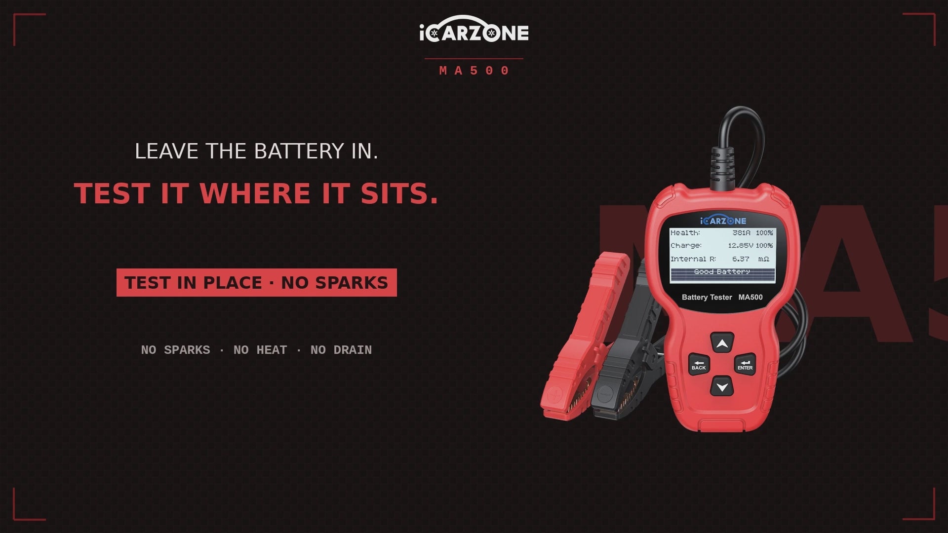 MA500 12V/24V Battery & Charging System Tester with SOH/SOC