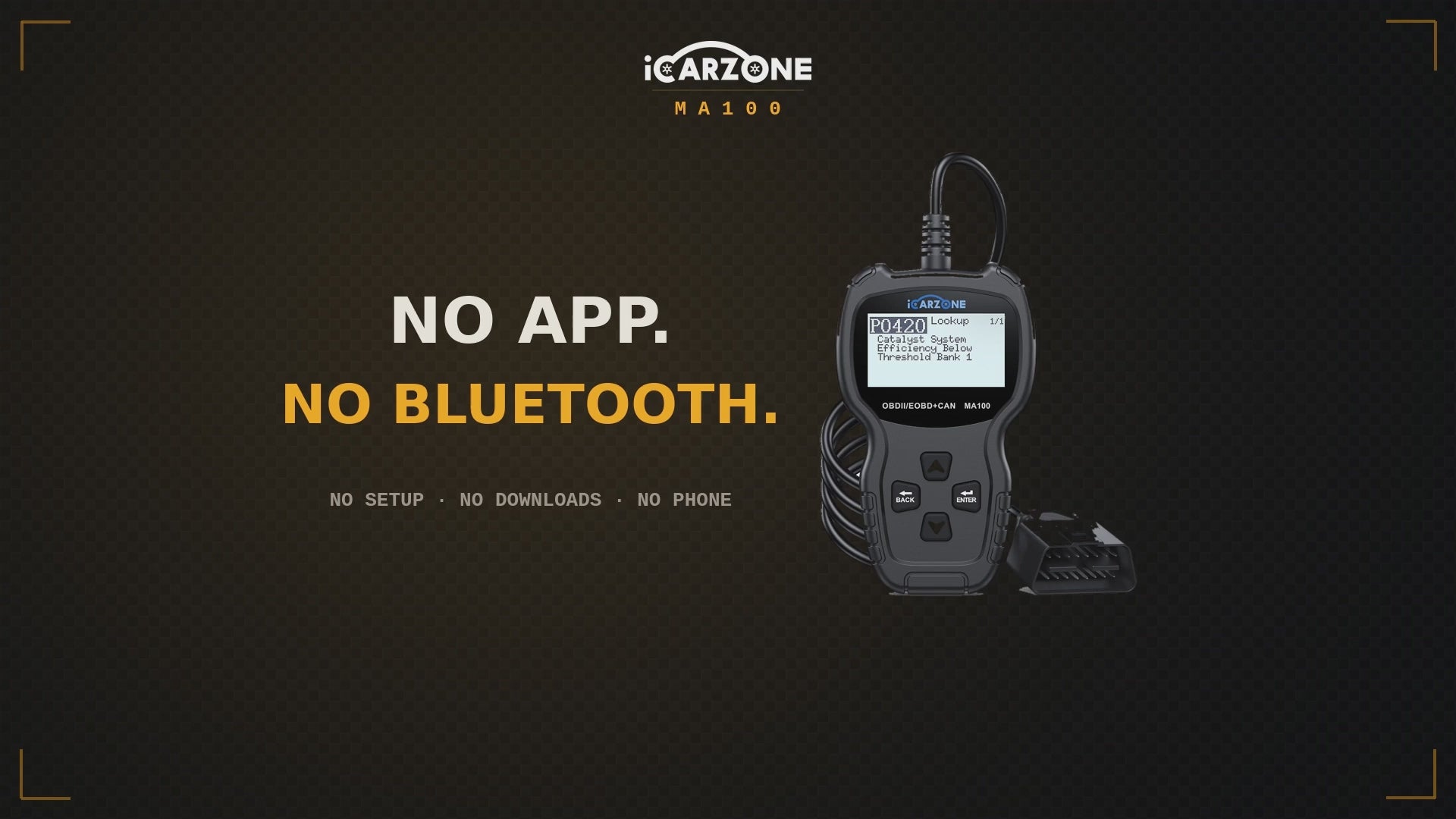 MA100 Plug-and-Play OBD2 Code Reader with Check Engine Light Reset